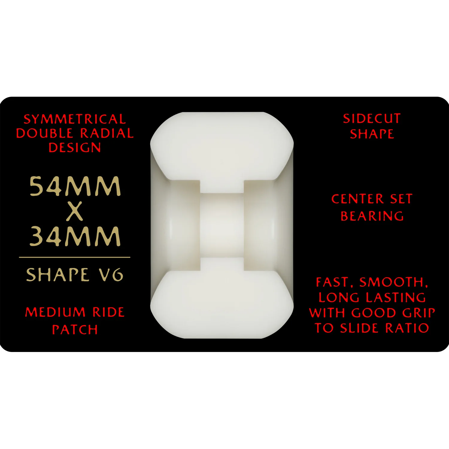 Powell Peralta Skateboard Wheels 54mm x 34mm Dragon Formula 93A V6 Shape Off White - Image 4