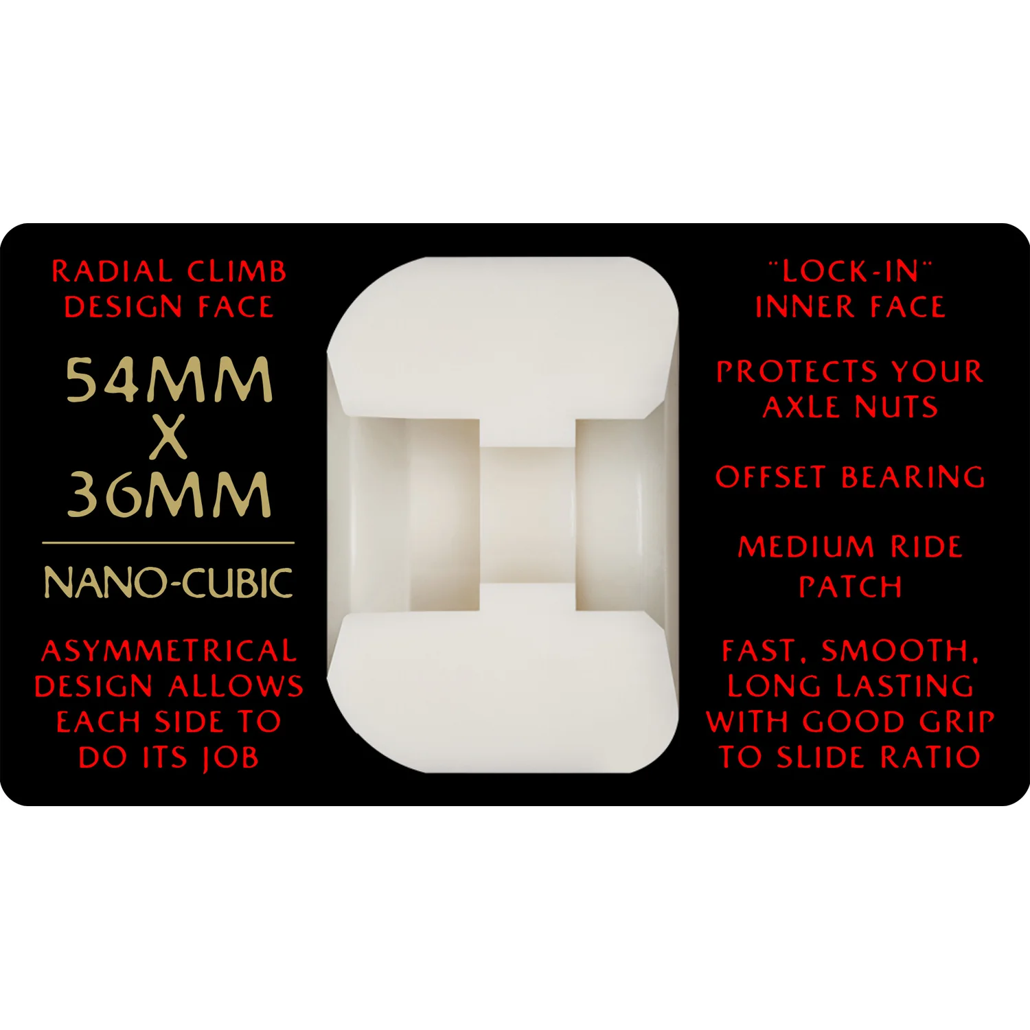 Powell Peralta Skateboard Wheels 54mm x 36.5mm Dragon Formula 93A Nano Cubic Off White - Image 4