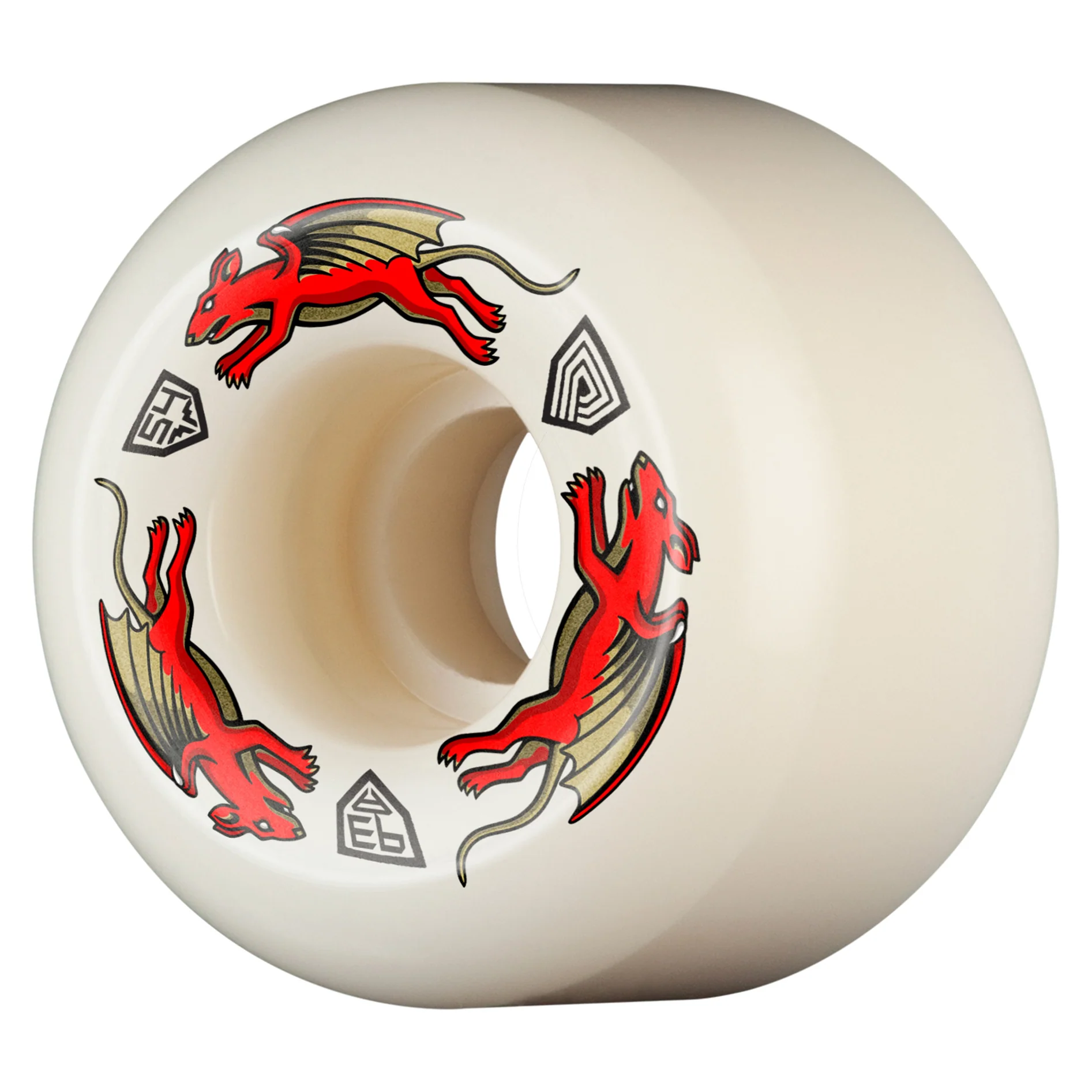 Powell Peralta Skateboard Wheels 54mm x 39mm Dragon Formula 93A AA2 Nano Rat Off White - Image 2