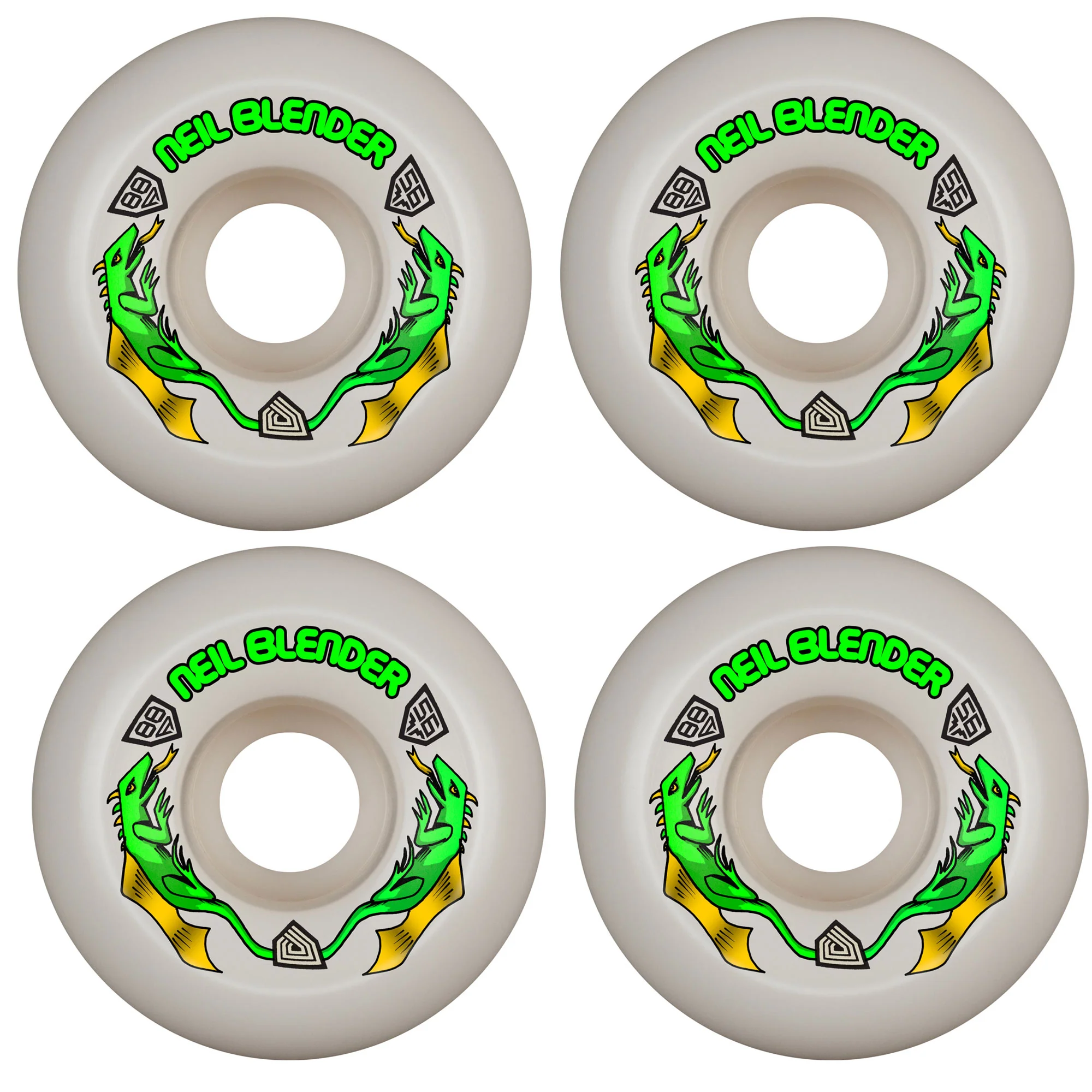 Powell Peralta Skateboard Wheels 56mm Blender Dragon Formula 88A White