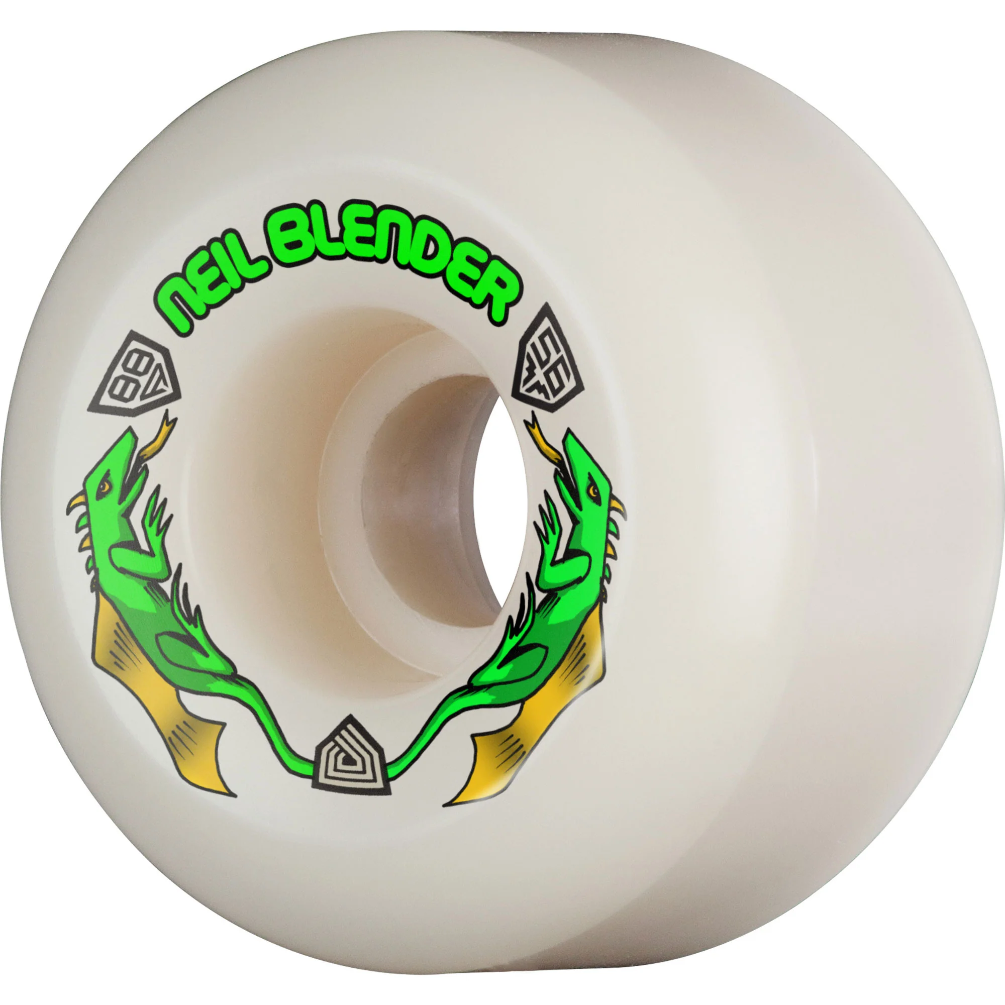 Powell Peralta Skateboard Wheels 56mm Blender Dragon Formula 88A White - Image 2