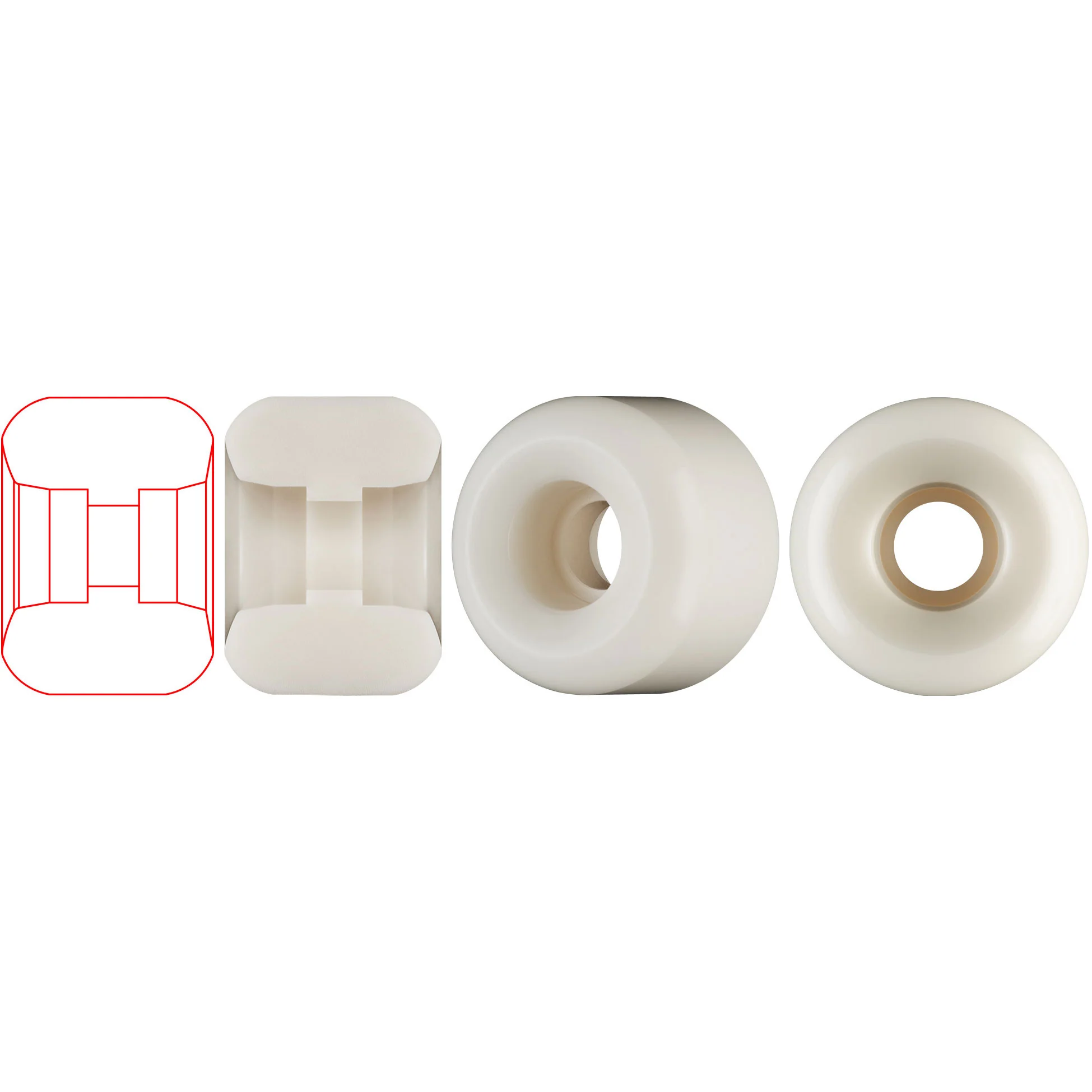 Powell Peralta Skateboard Wheels 56mm Blender Dragon Formula 88A White - Image 5