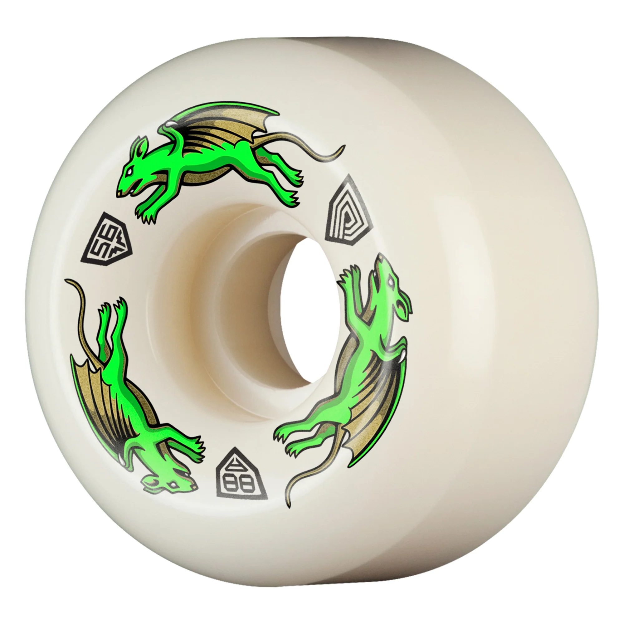 Powell Peralta Skateboard Wheels 56mm x 36mm Dragon Formula 88A AV6 Nano Rat Off White - Image 2