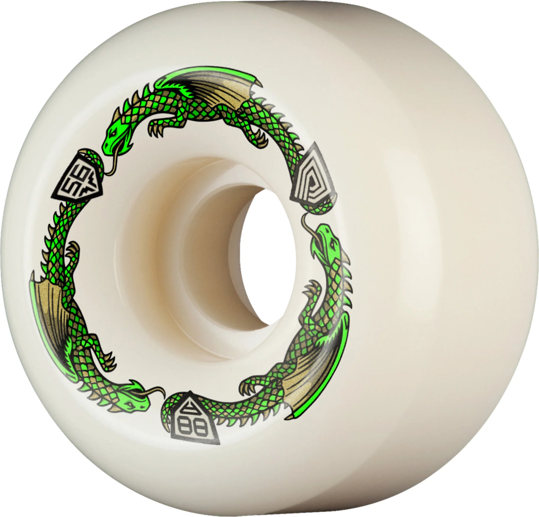 Powell Peralta Skateboard Wheels 56mm x 36mm Dragon Formula 88A V6 Shape Off White - Image 2