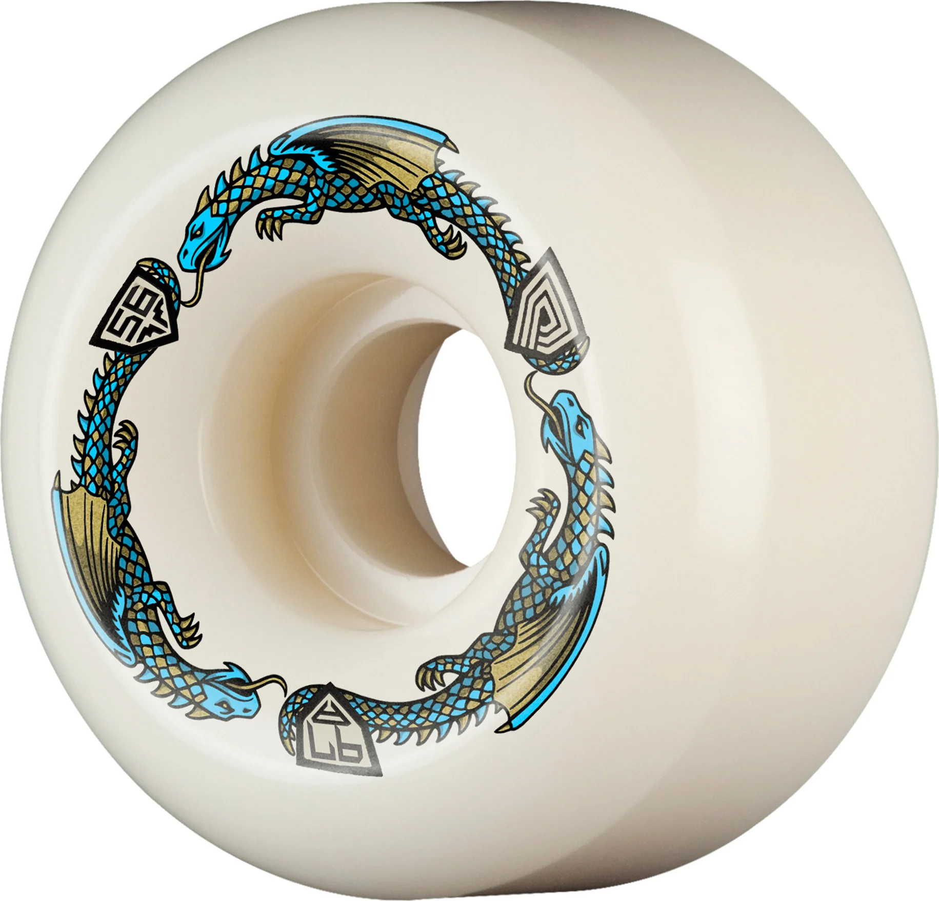 Powell Peralta Skateboard Wheels 56mm x 36mm Dragon Formula 97A V6 Shape Off White - Image 2