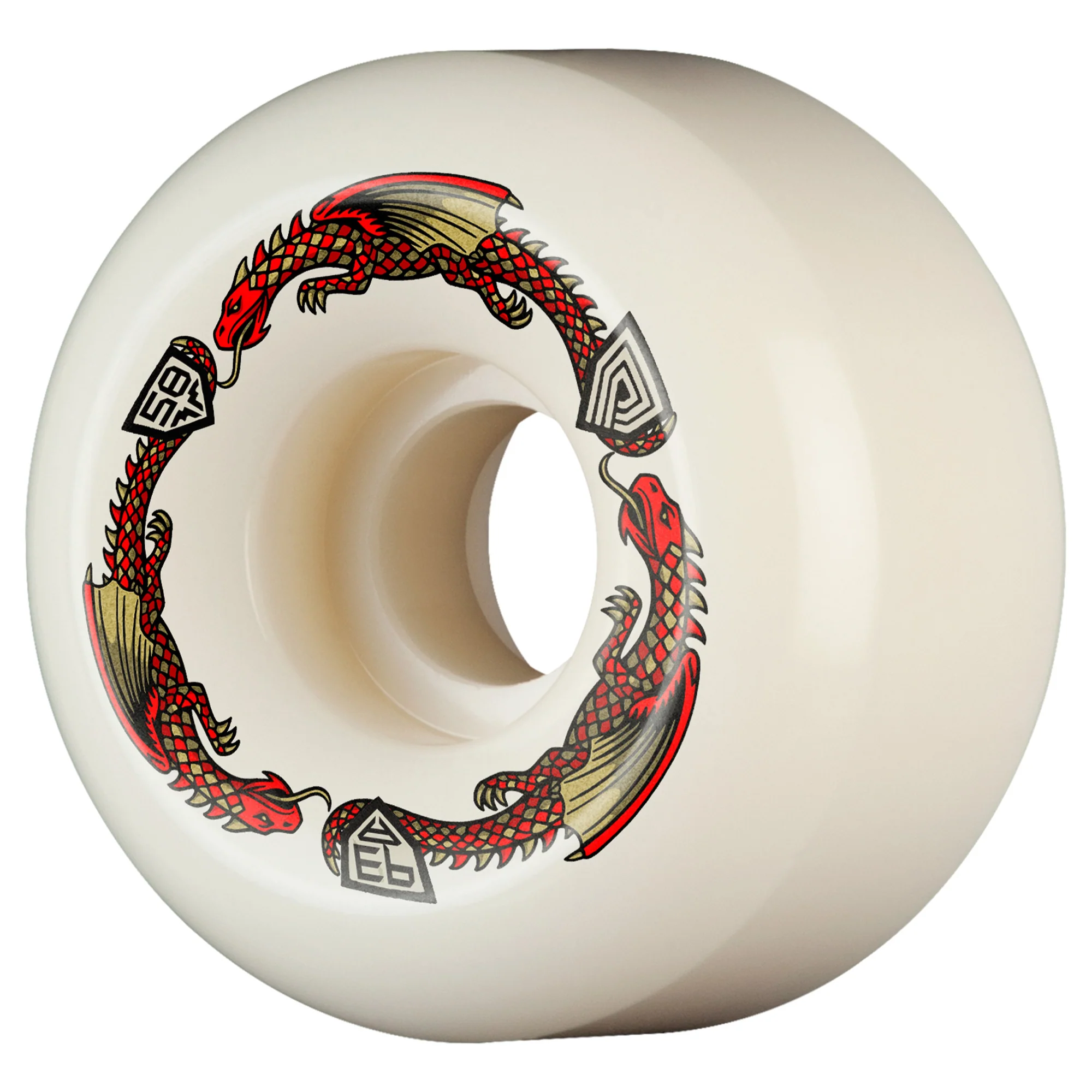 Powell Peralta Skateboard Wheels 58mm x 33mm Dragon Formula 93A Ratbones Off White - Image 2