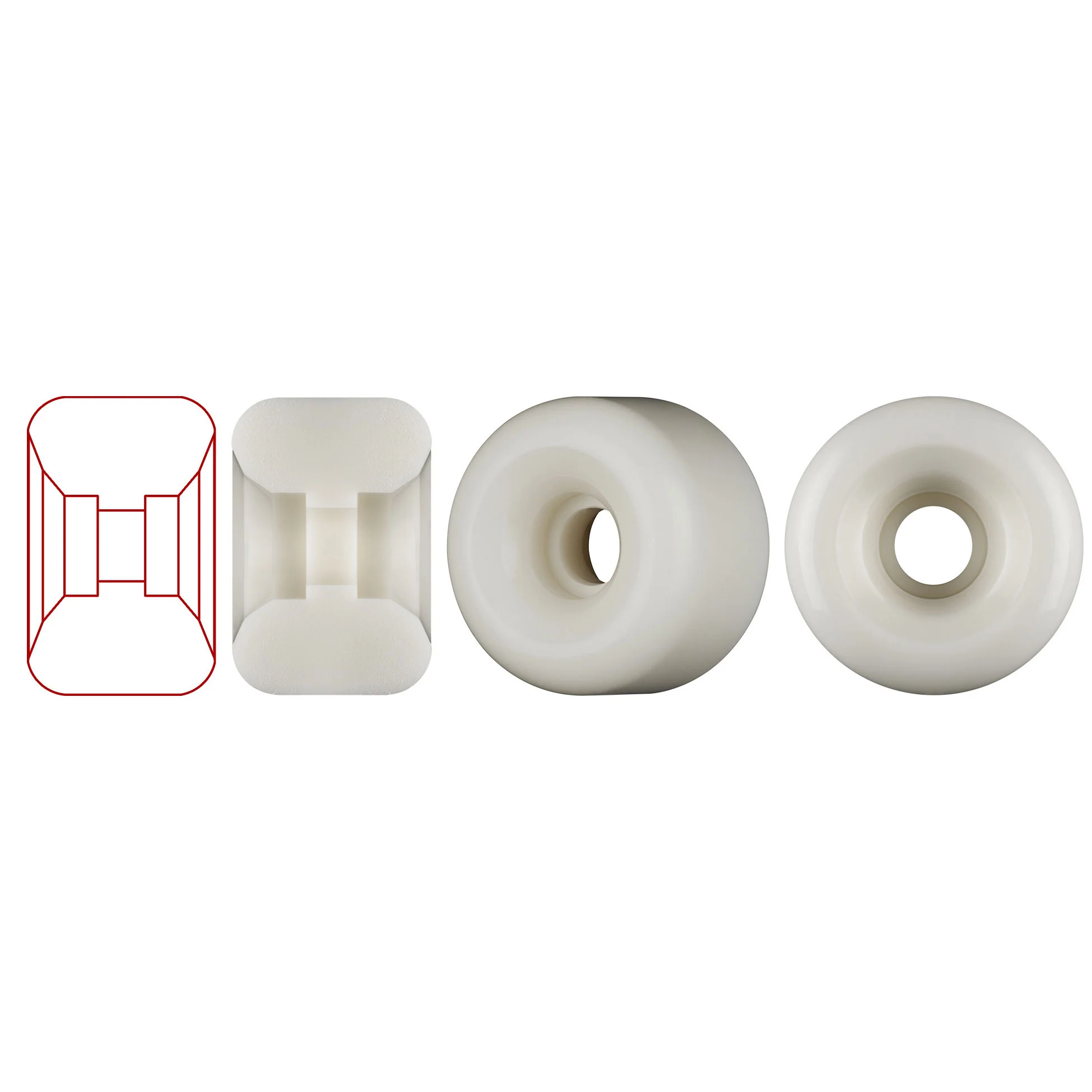 Powell Peralta Skateboard Wheels 60mm Dragon Formula Bomber Shape 93A White - Image 5