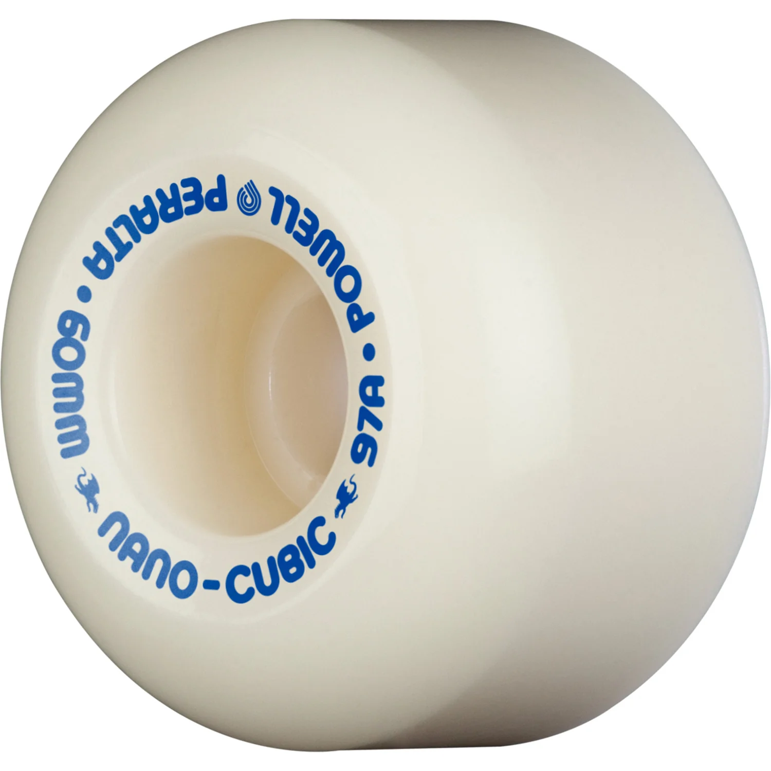 Powell Peralta Skateboard Wheels 60mm x 38mm Dragon Formula 97A Nano Cubic White/Blue - Image 2