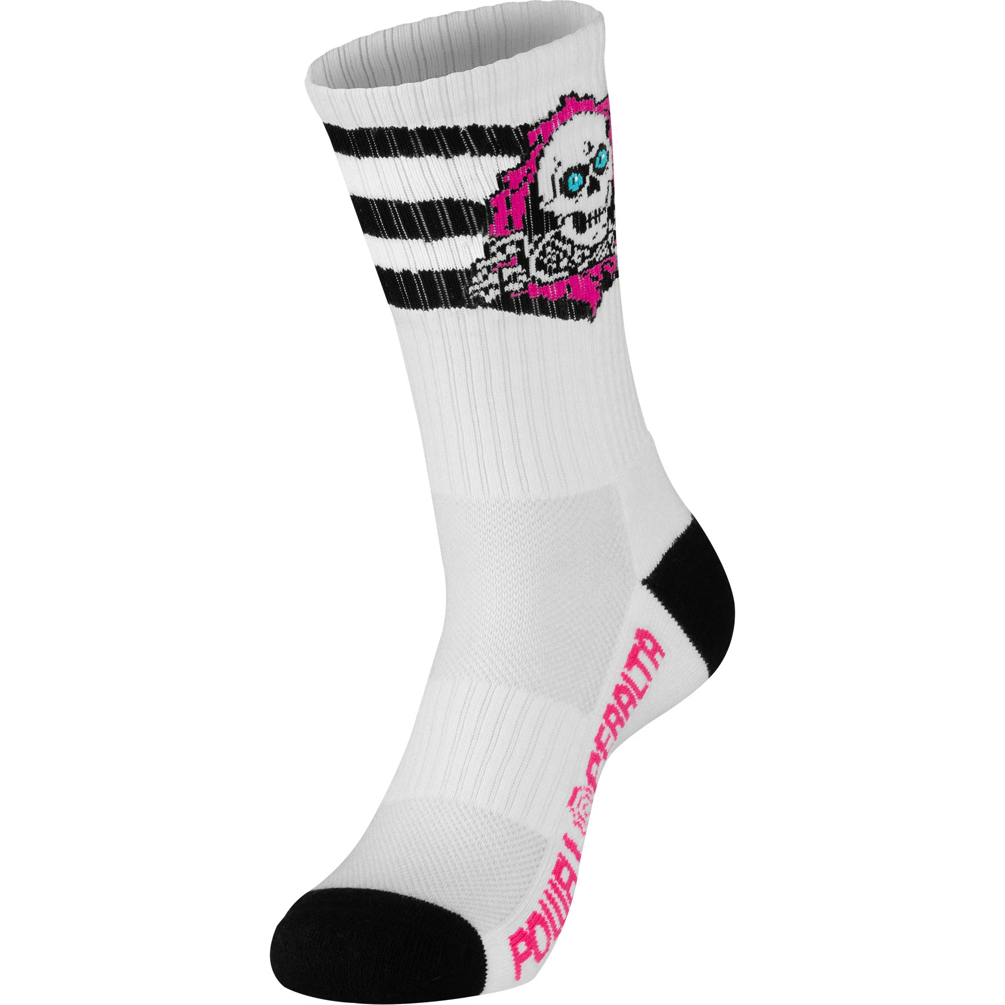Powell Peralta Skateboards Cotton Socks Ripper Rip Stripes Pink/Black/White Crew - Image 2