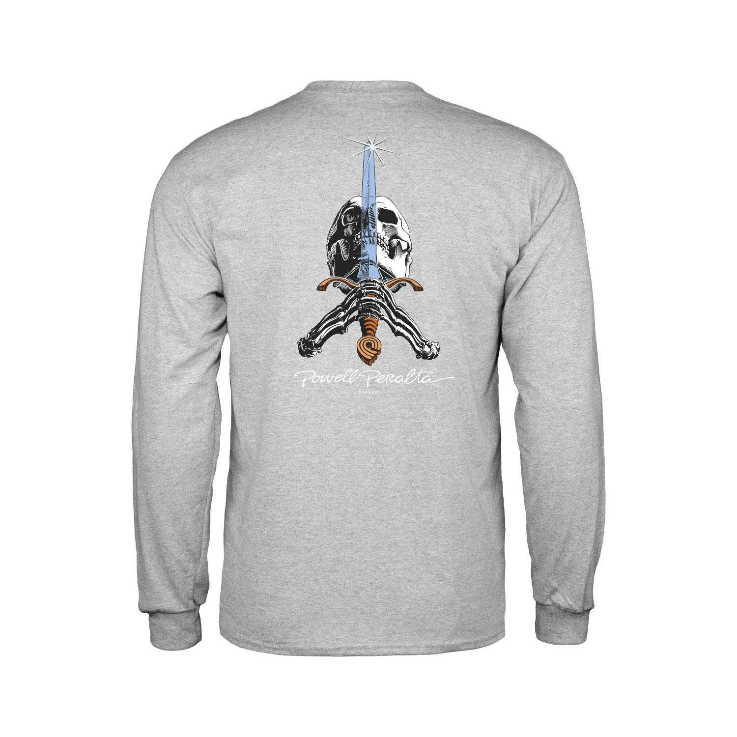 Powell Peralta Skateboards Longsleeve Shirt Skull and Sword Sport Grey - Image 2