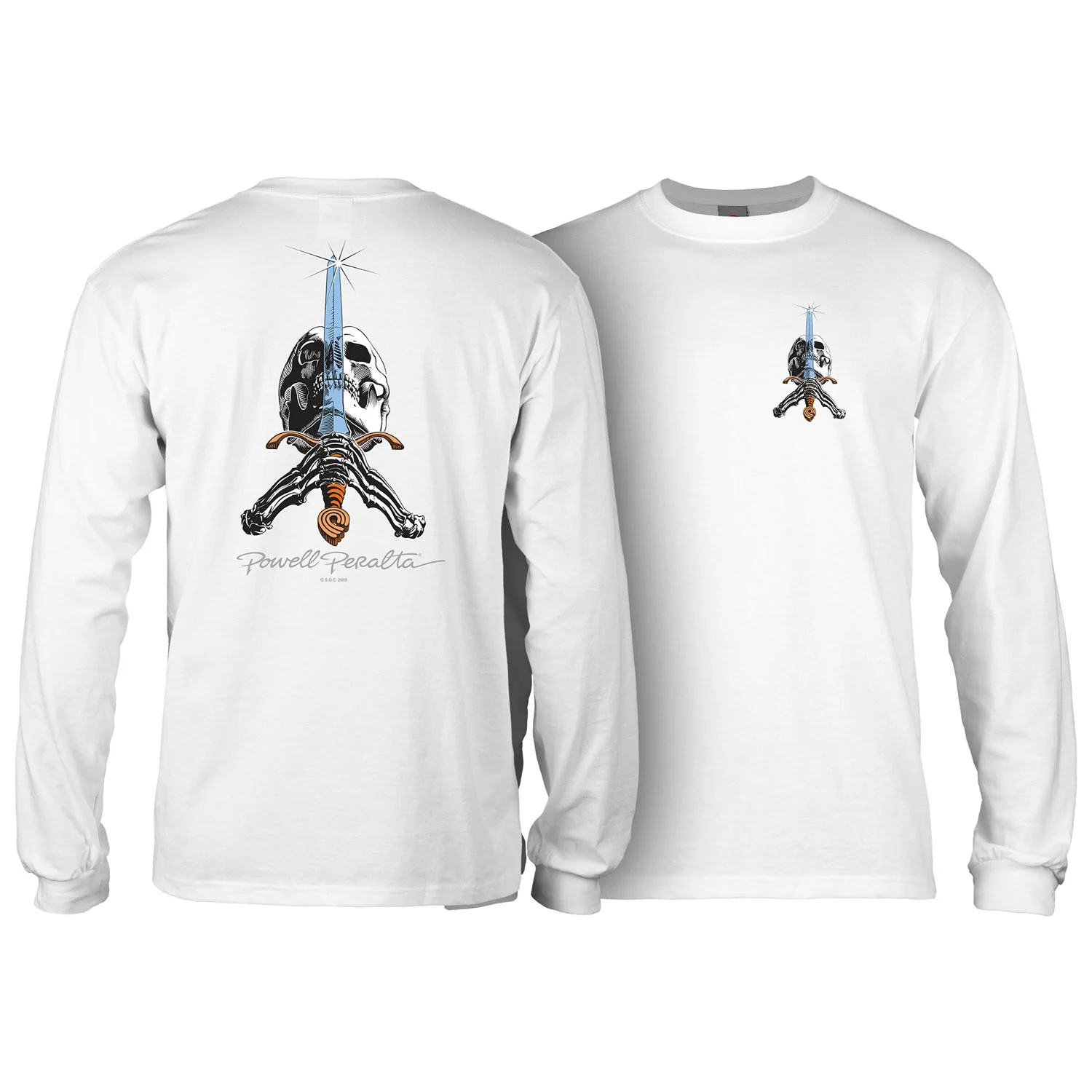 Powell Peralta Skateboards Longsleeve Shirt Skull and Sword White