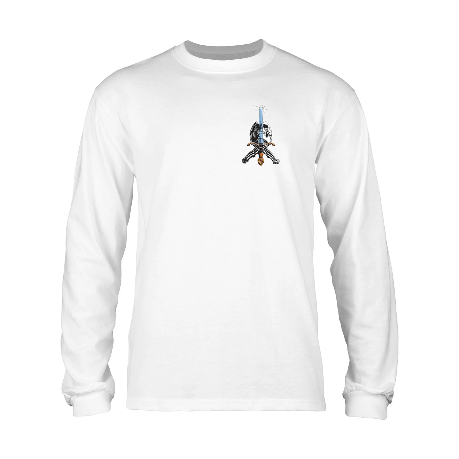 Powell Peralta Skateboards Longsleeve Shirt Skull and Sword White - Image 2