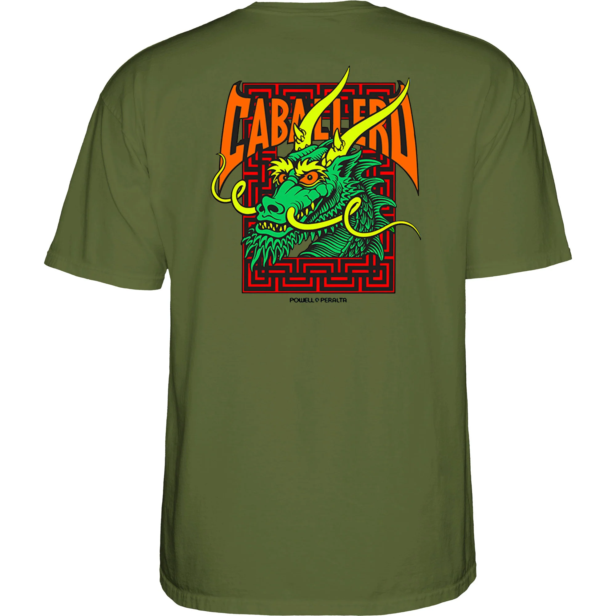 Powell Peralta Skateboards Shirt Caballero Street Dragon Military Green - Image 3