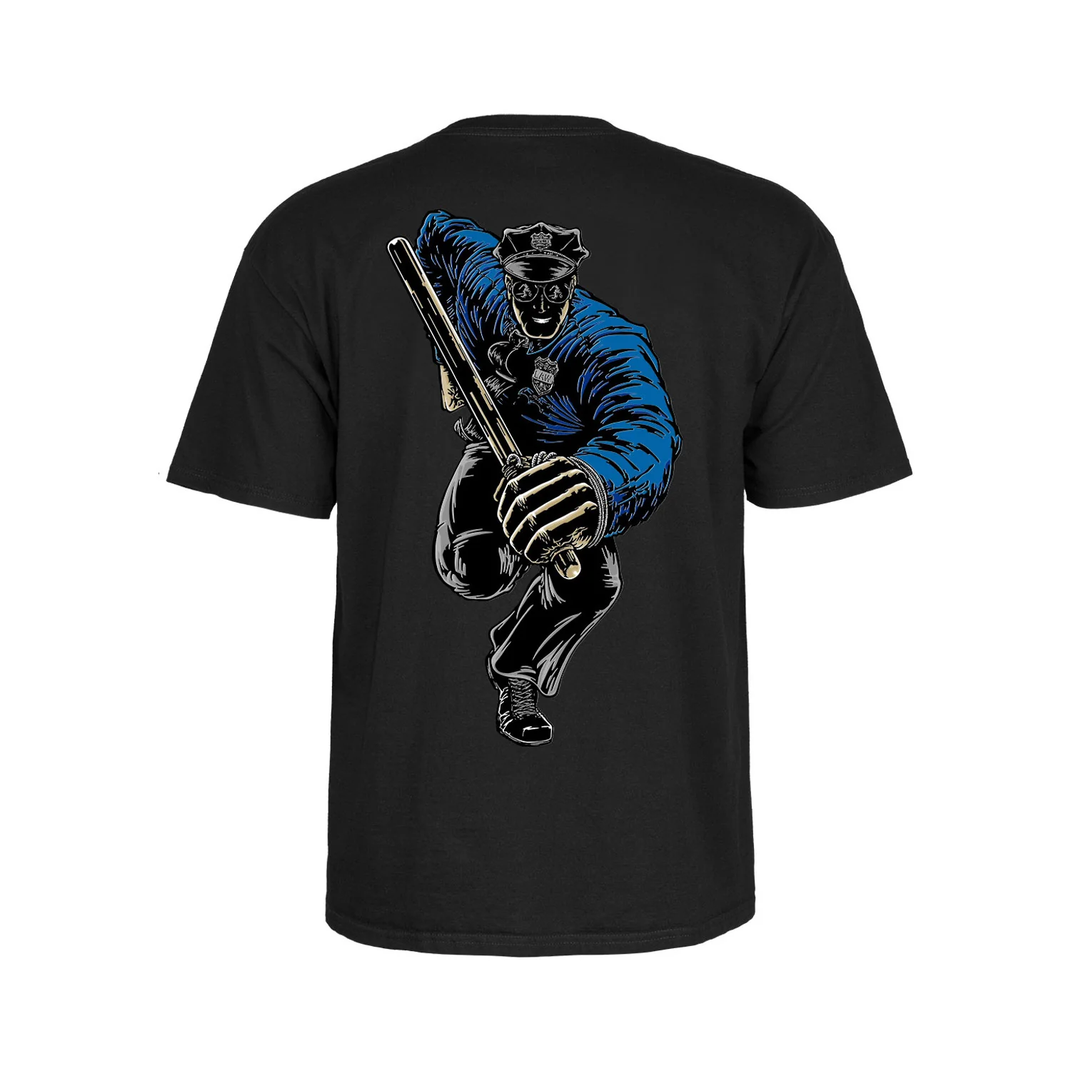Powell Peralta Skateboards Shirt Chris Senn Police Black - Image 2