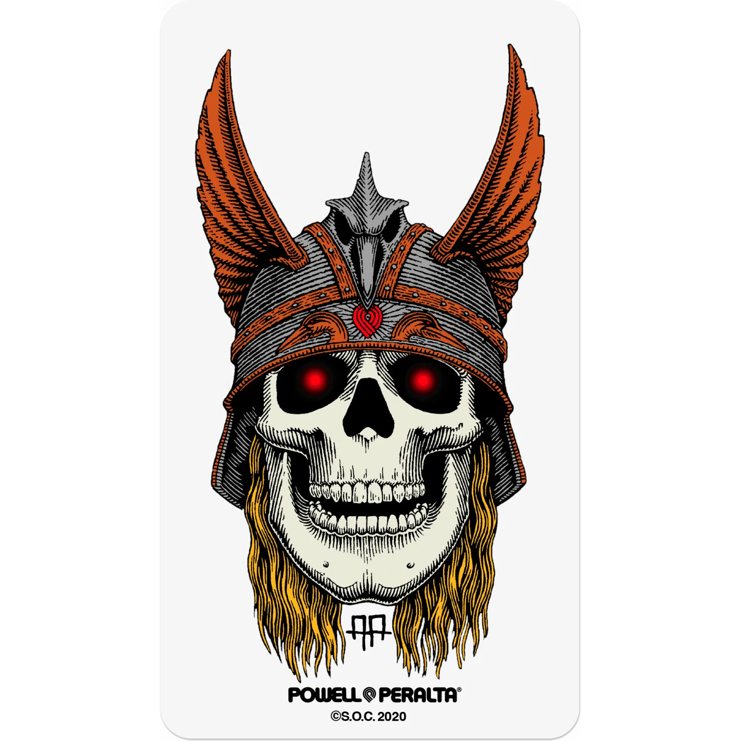 Powell Peralta Sticker Andy Anderson Skull 3" Clear