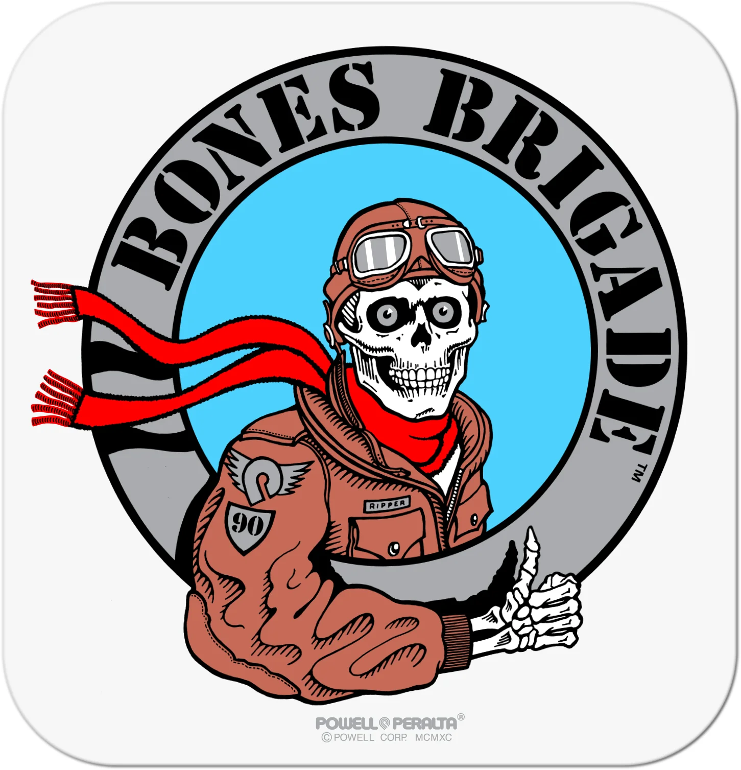 Powell Peralta Sticker Bones Brigade Series 17 Pilot Silver