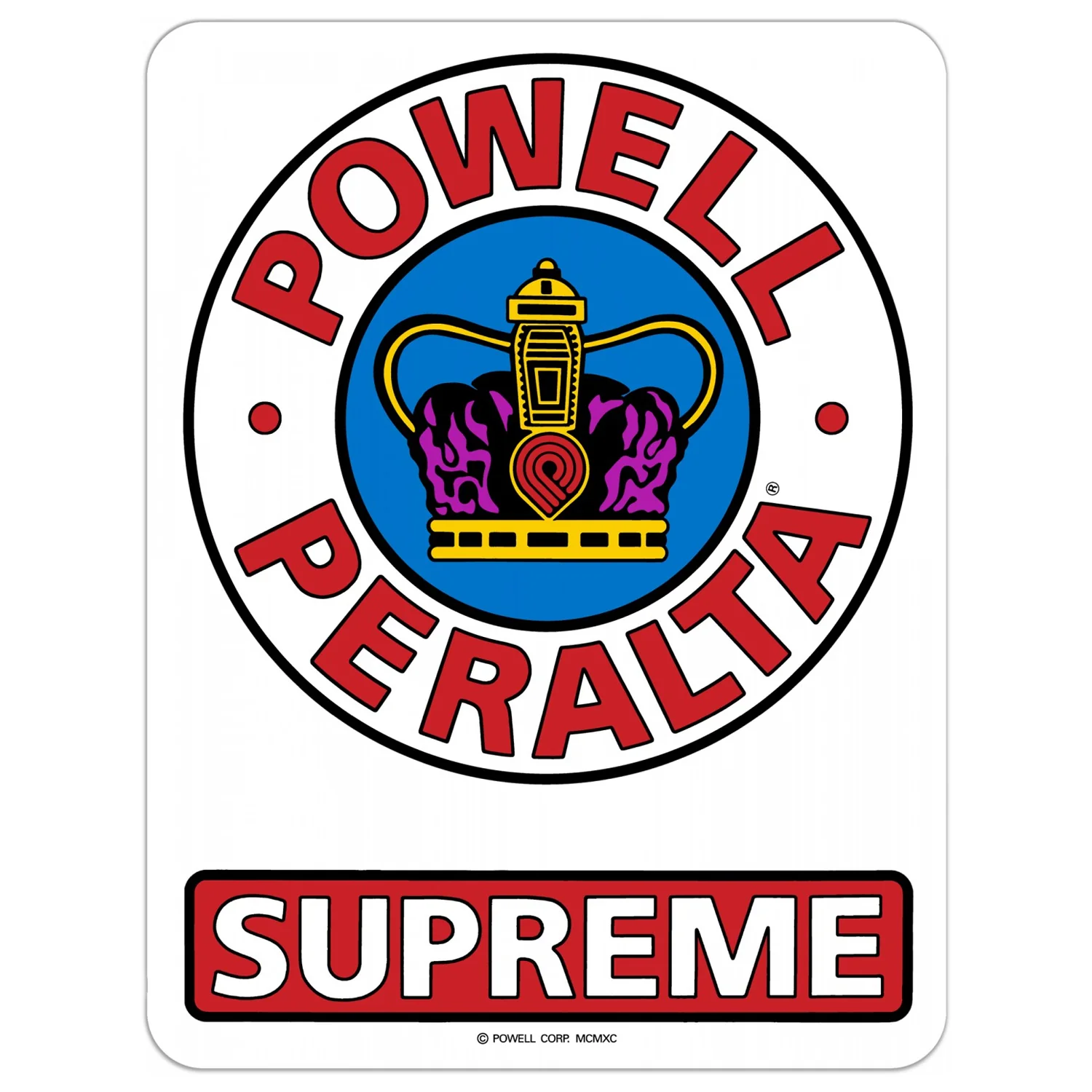 Powell Peralta Sticker Supreme Red/White/Blue 6.0"