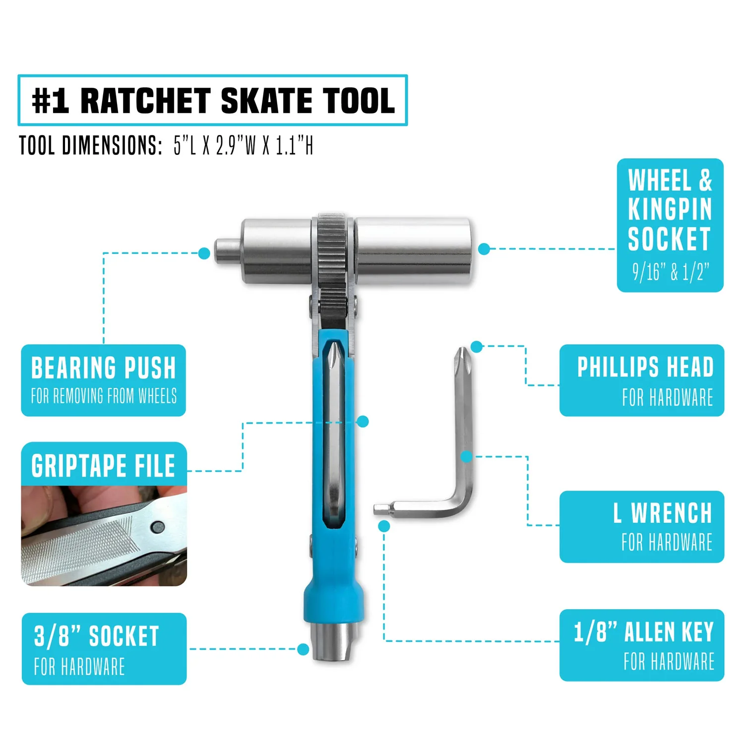 Prime8 Skateboard Tool Number 1 Ratchet Red - Image 2