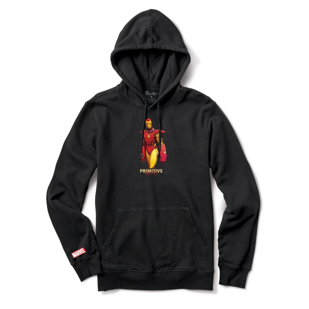 Primitive Pullover Hoody Moebius Marvel Iron Man Black