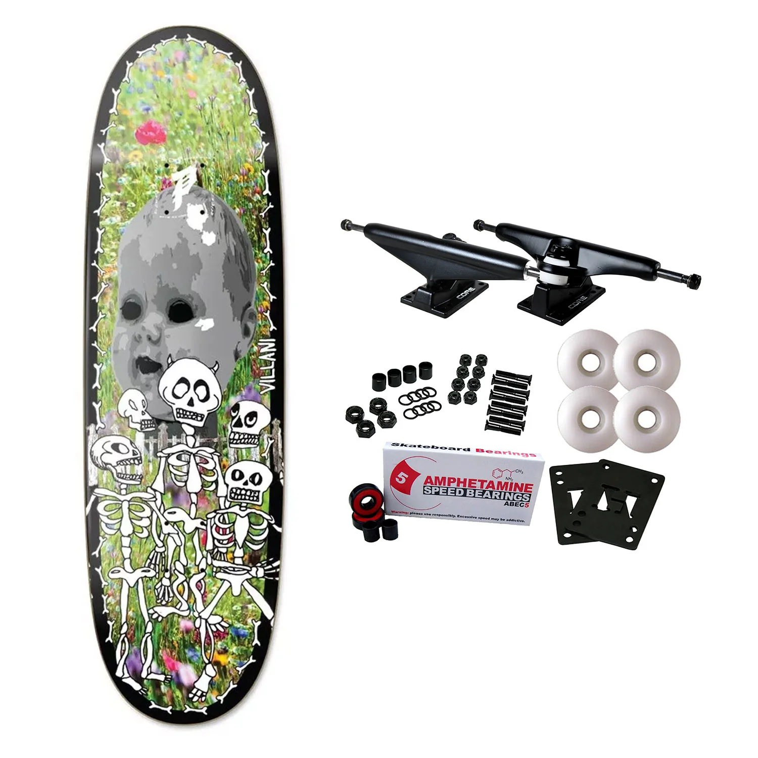 Primitive Skateboard Complete Villani Play Nice Egg 9.125" x 32"