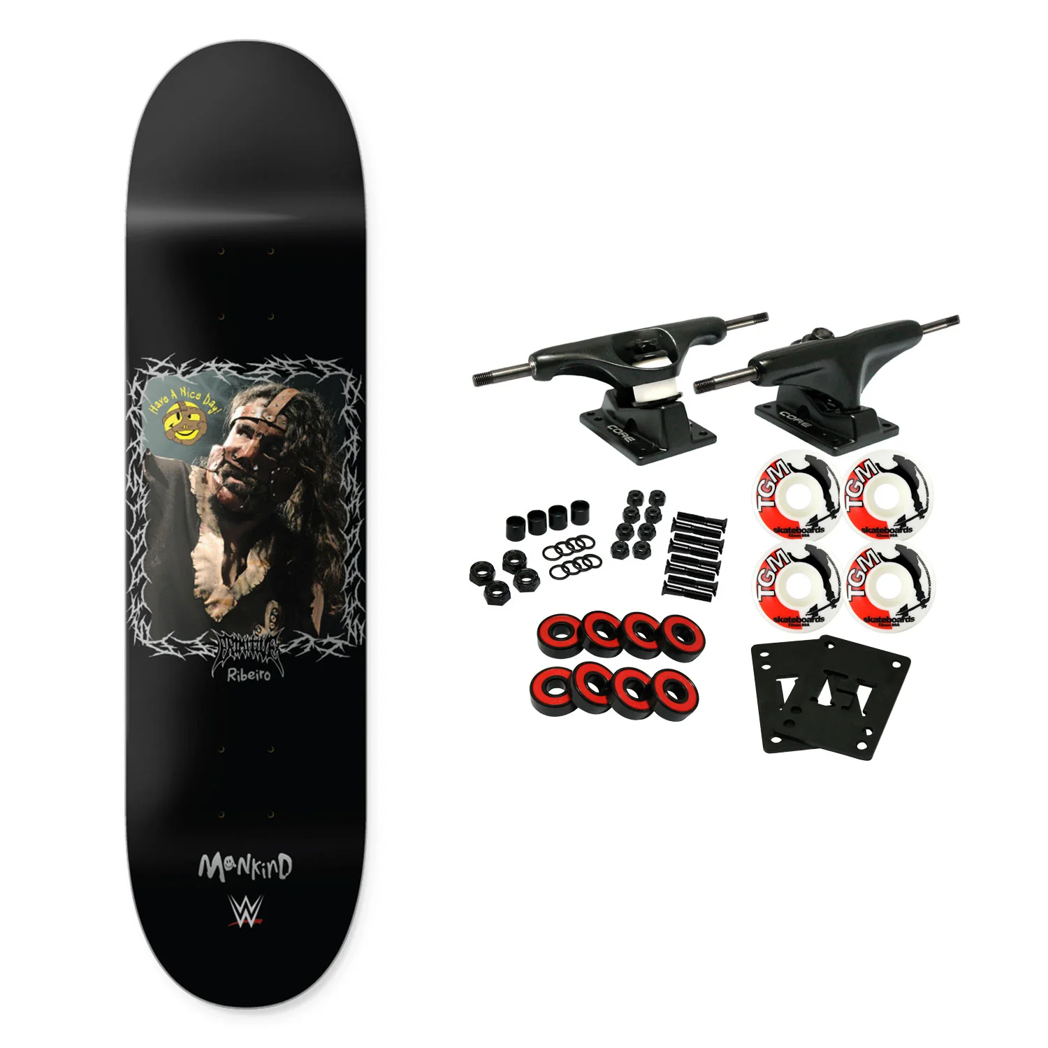 Primitive Skateboard Complete WWE Ribeiro Mankind 8.5" x 32"