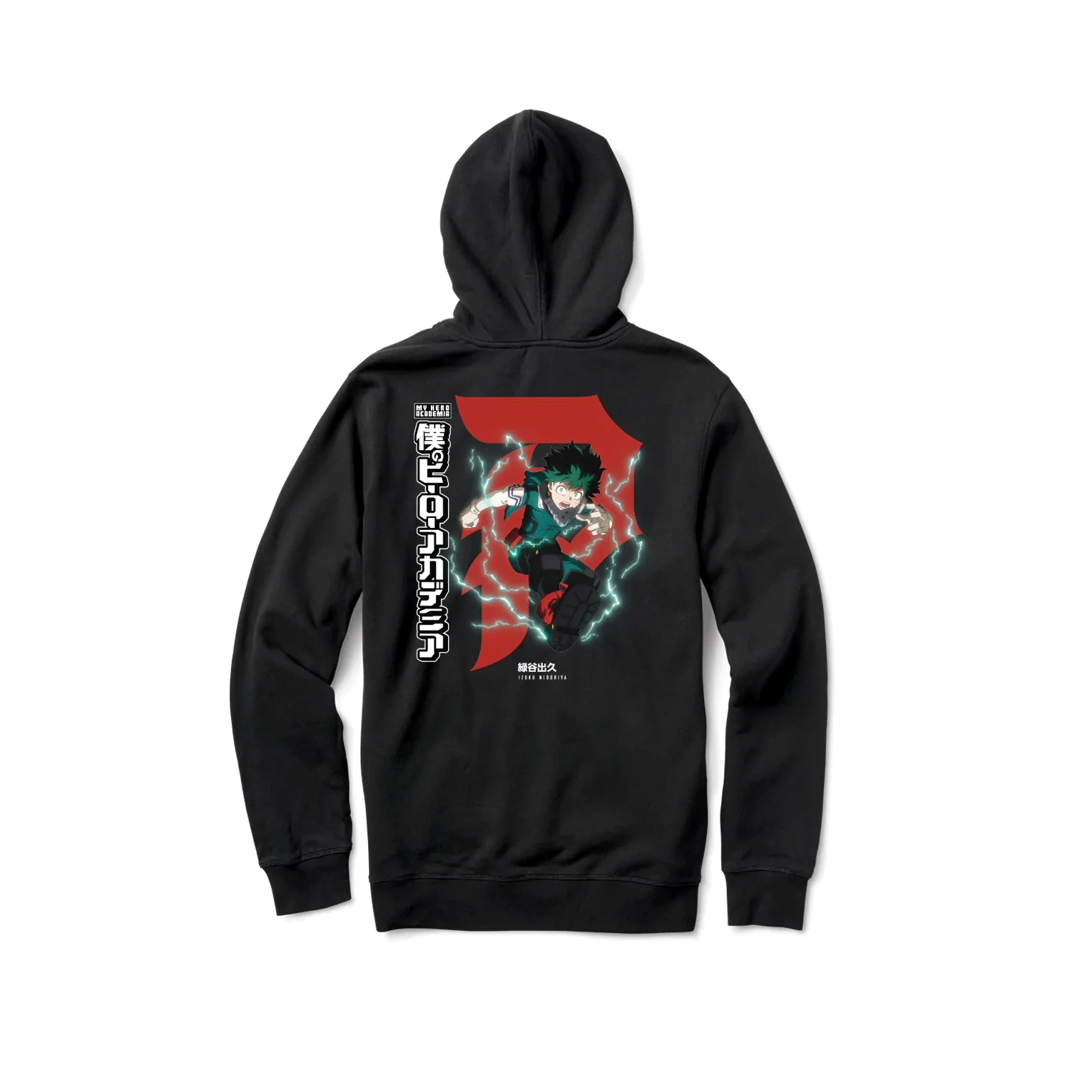 Primitive Skateboards Hoody My Hero Academia Dirty P Izuku Midoriya Pullover Black