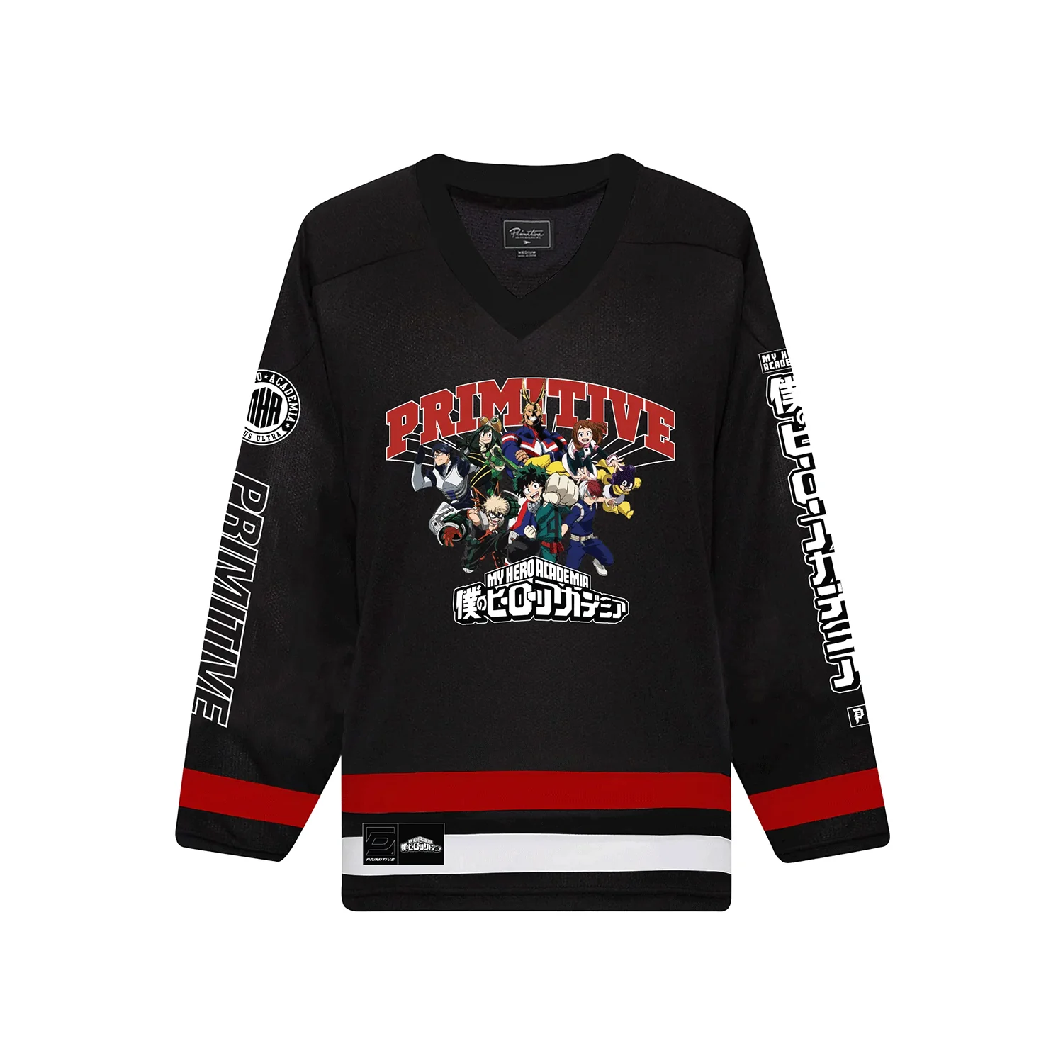 Primitive Skateboards Shirt My Hero Academia Hockey Jersey Black
