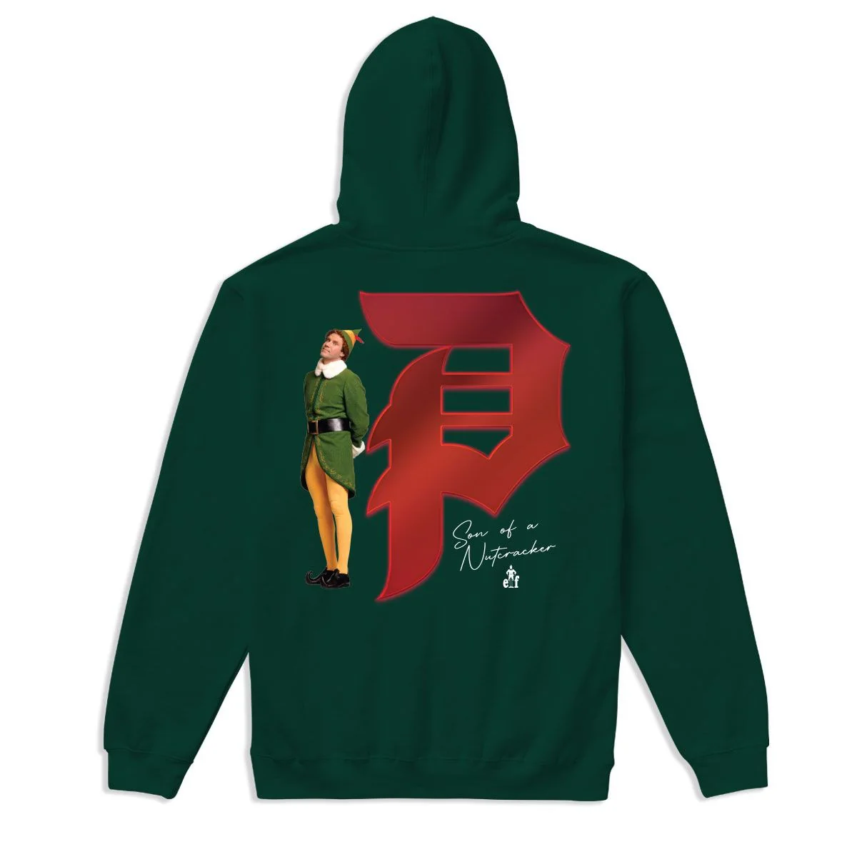 Primitive Skateboards x Elf Hoody Jolly Pullover Forest Green