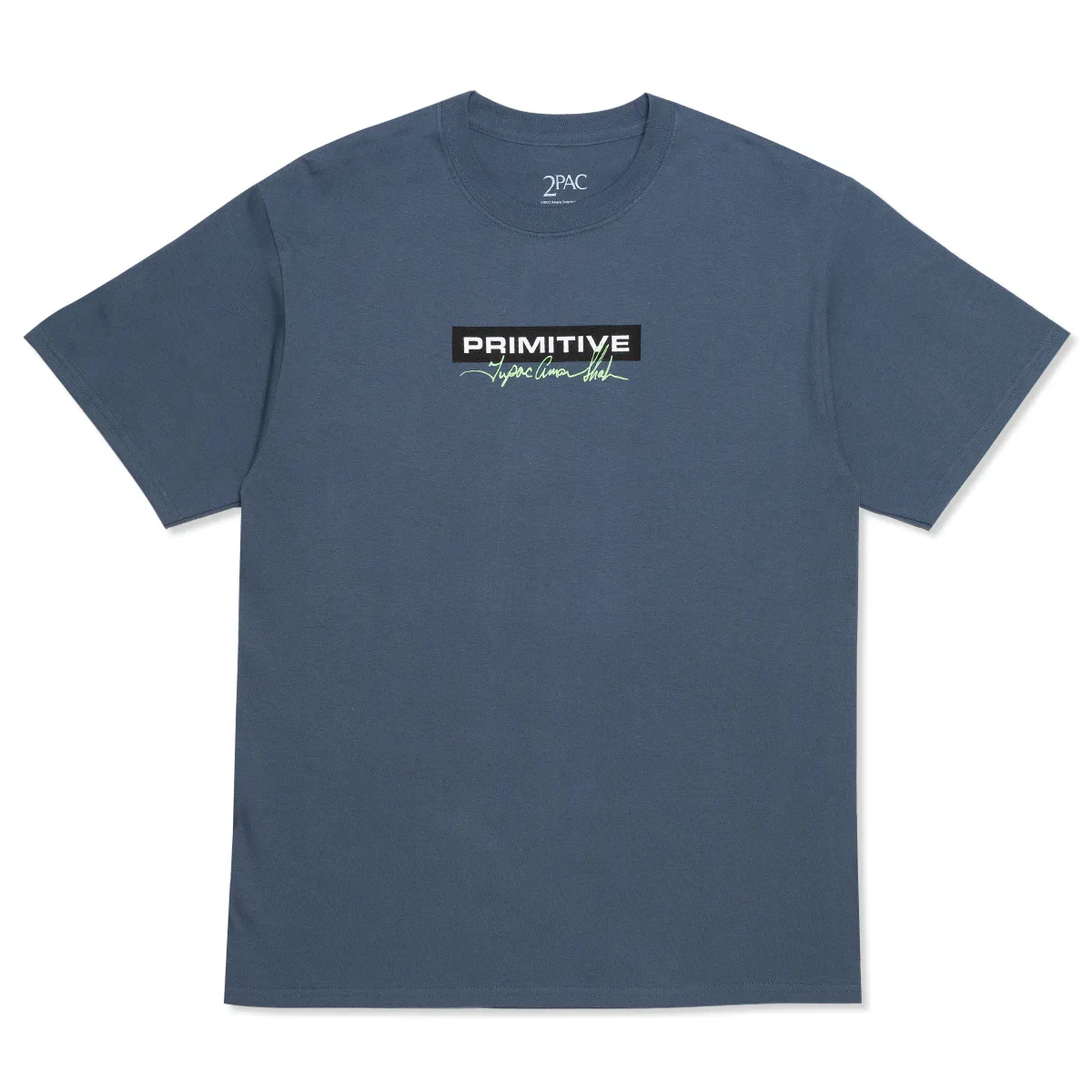 Primitive Skateboards x Tupac Shirt Shadows Slate - Image 2