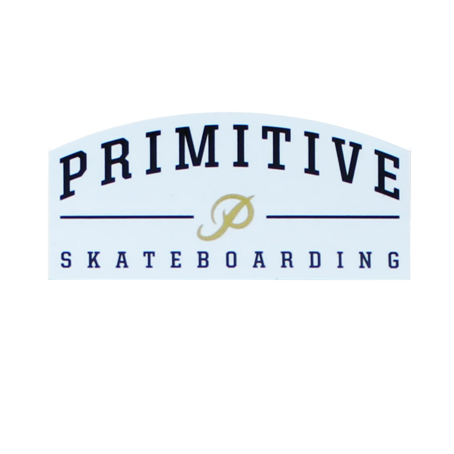 Primitive Sticker Formal Logo Black/White/Gold 4"x2"