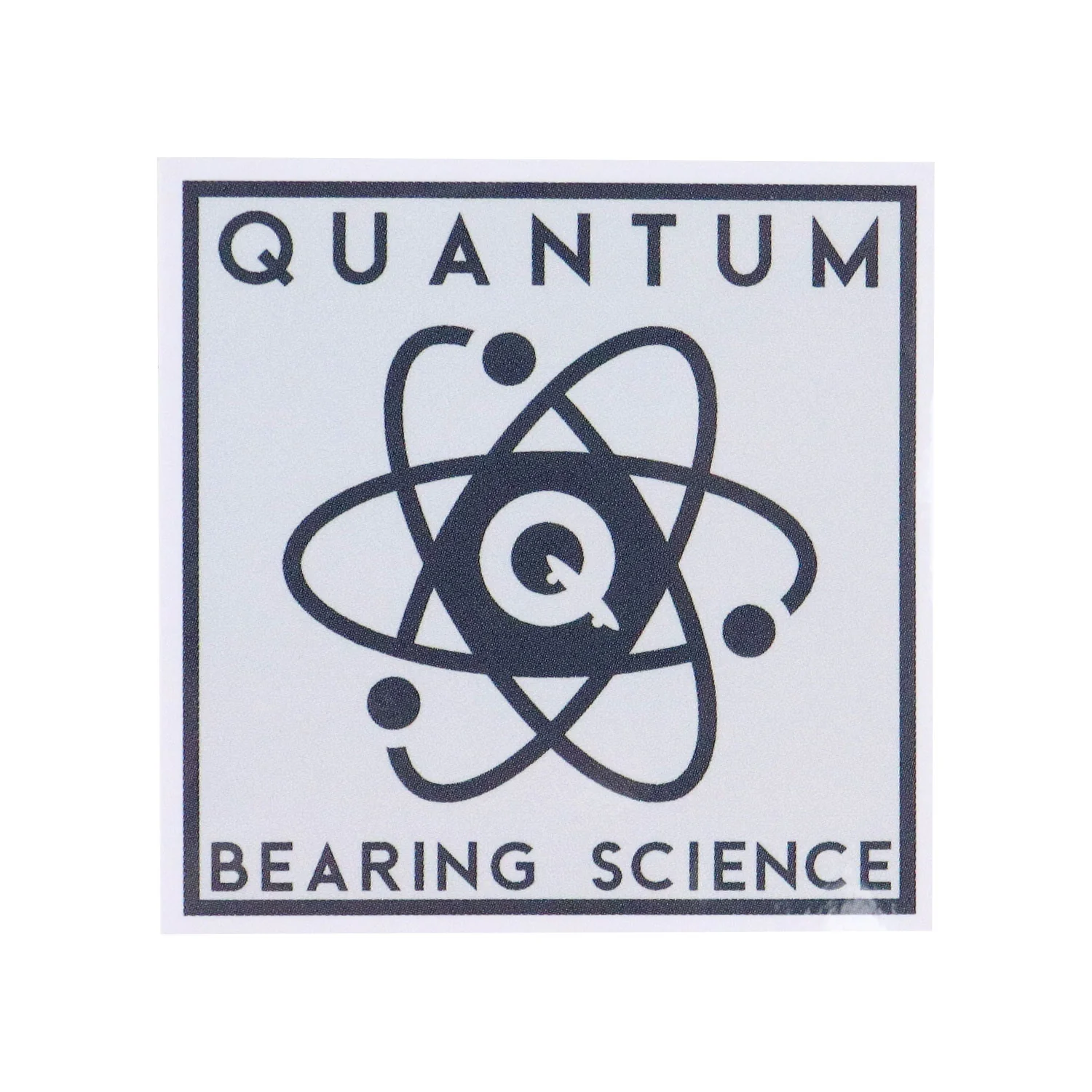 Quantum Bearings Skateboard Sticker - Logo Square Grey 2"