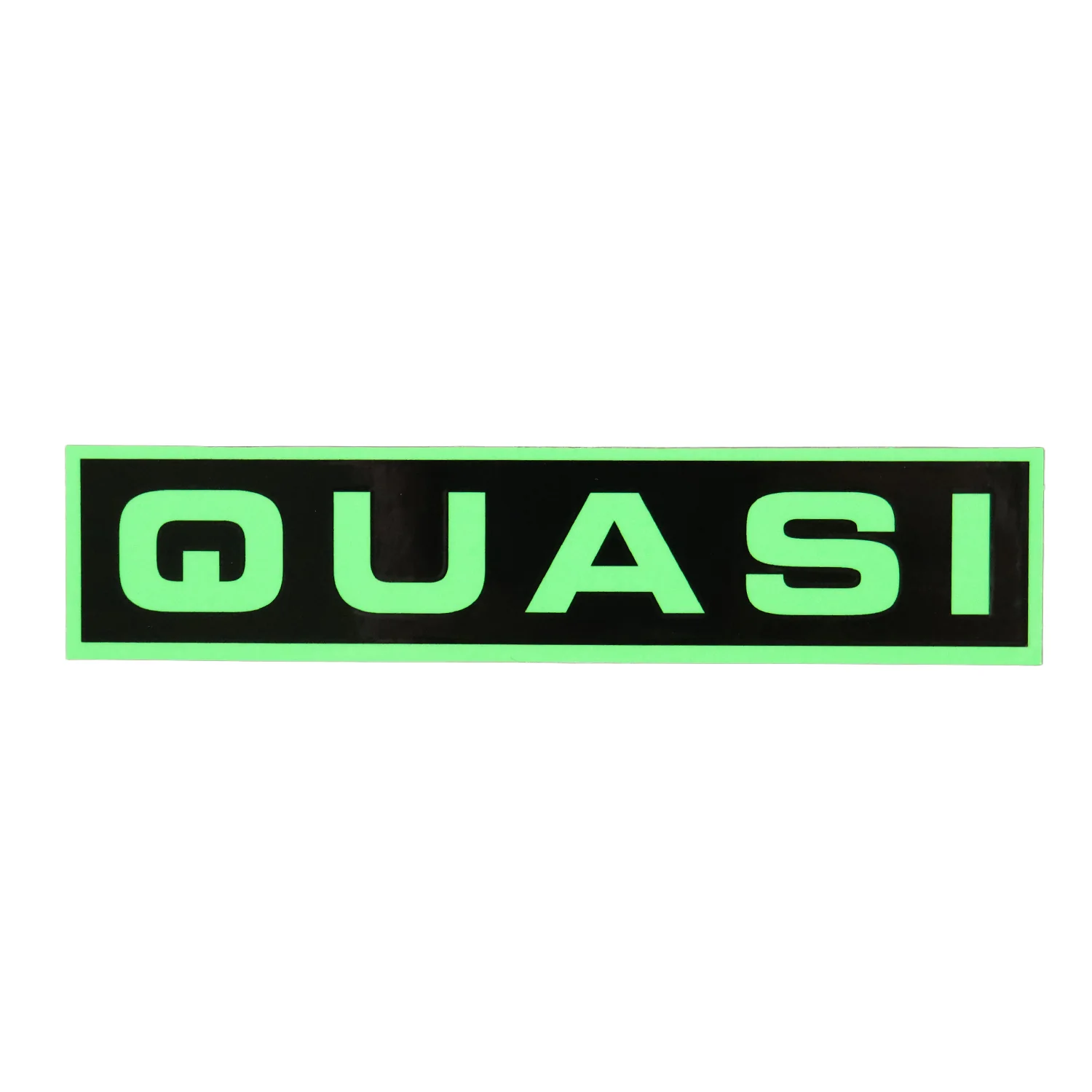 Quasi Skateboards Sticker Logo Rectangle Black/Green 6" x 1.25"