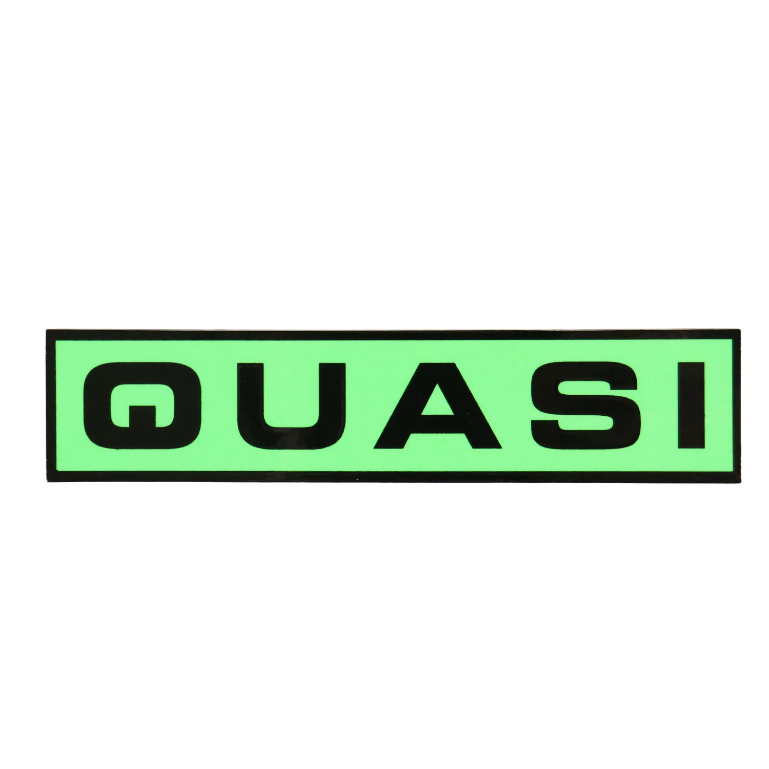 Quasi Skateboards Sticker Logo Rectangle Green/Black 6" x 1.25"