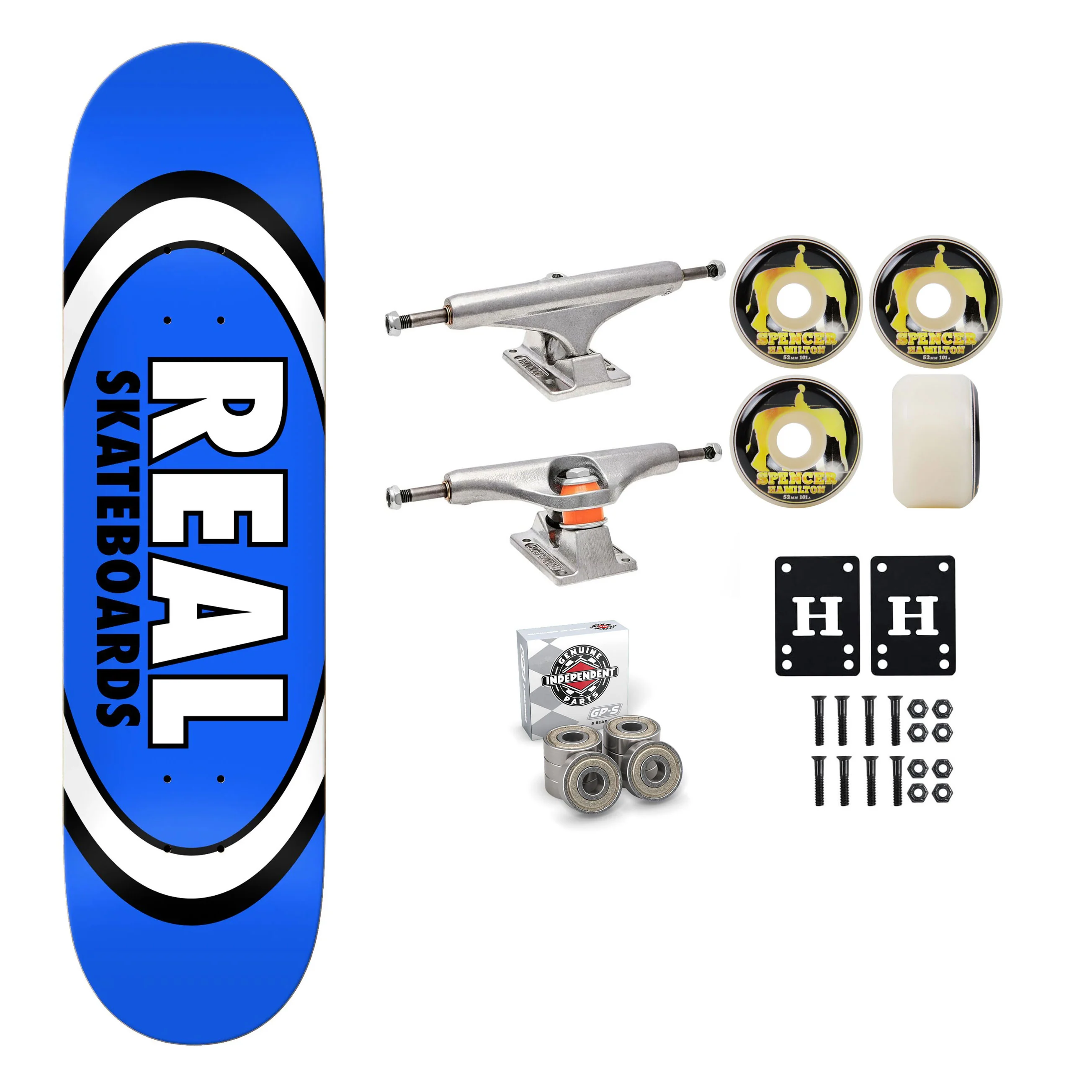 Real Skateboard Blue 8.5" Independent Satori Premium Kit