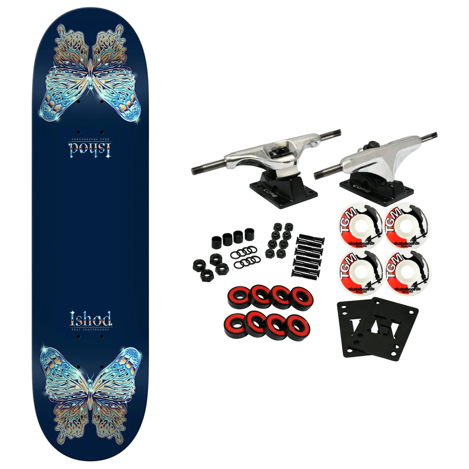 Real Skateboard Complete Ishod Mariposa Chrome Redux Twin Tail 8.25" x 31.8"