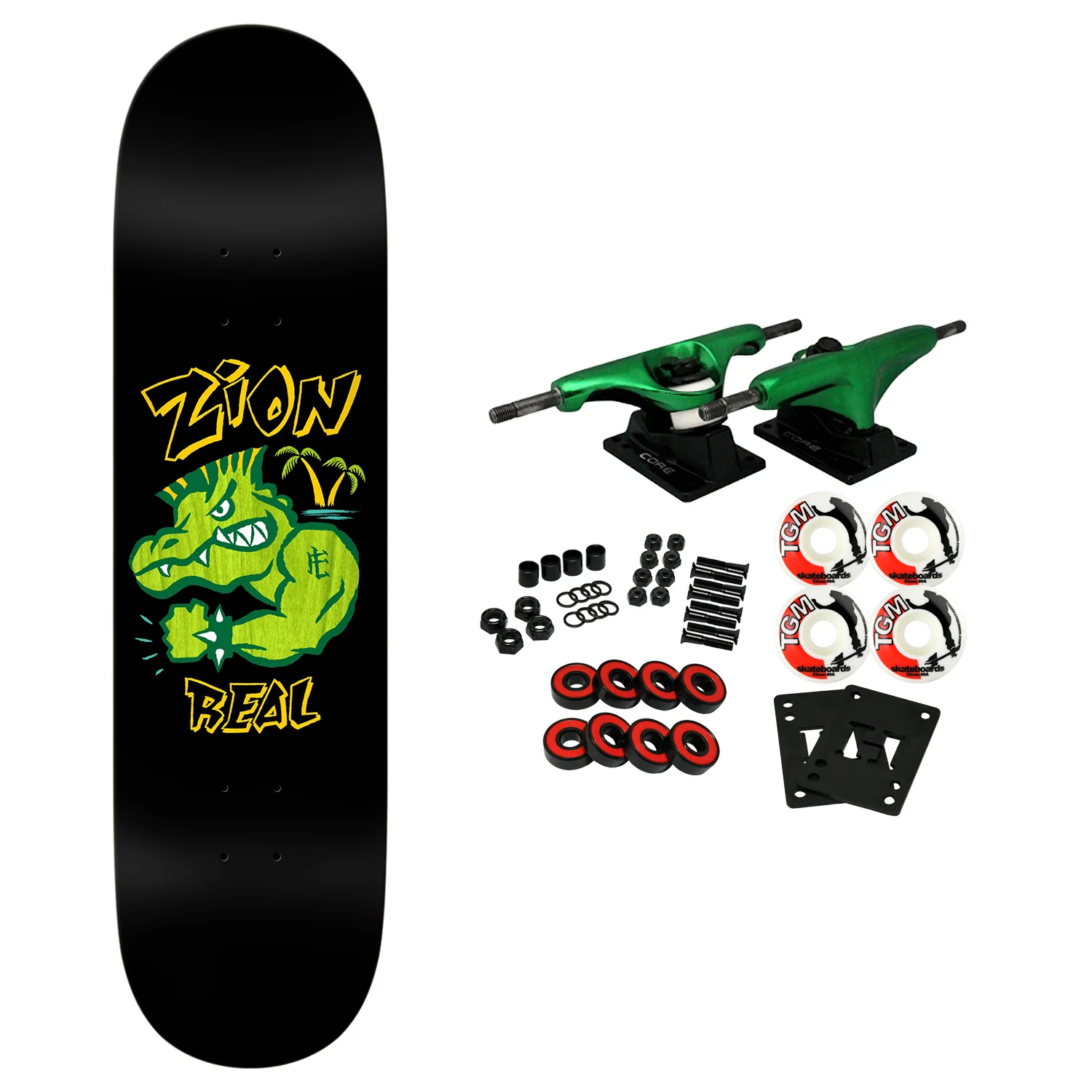 Real Skateboard Complete Zion Bad Gator Heavyweights 8.5" x 31.85"