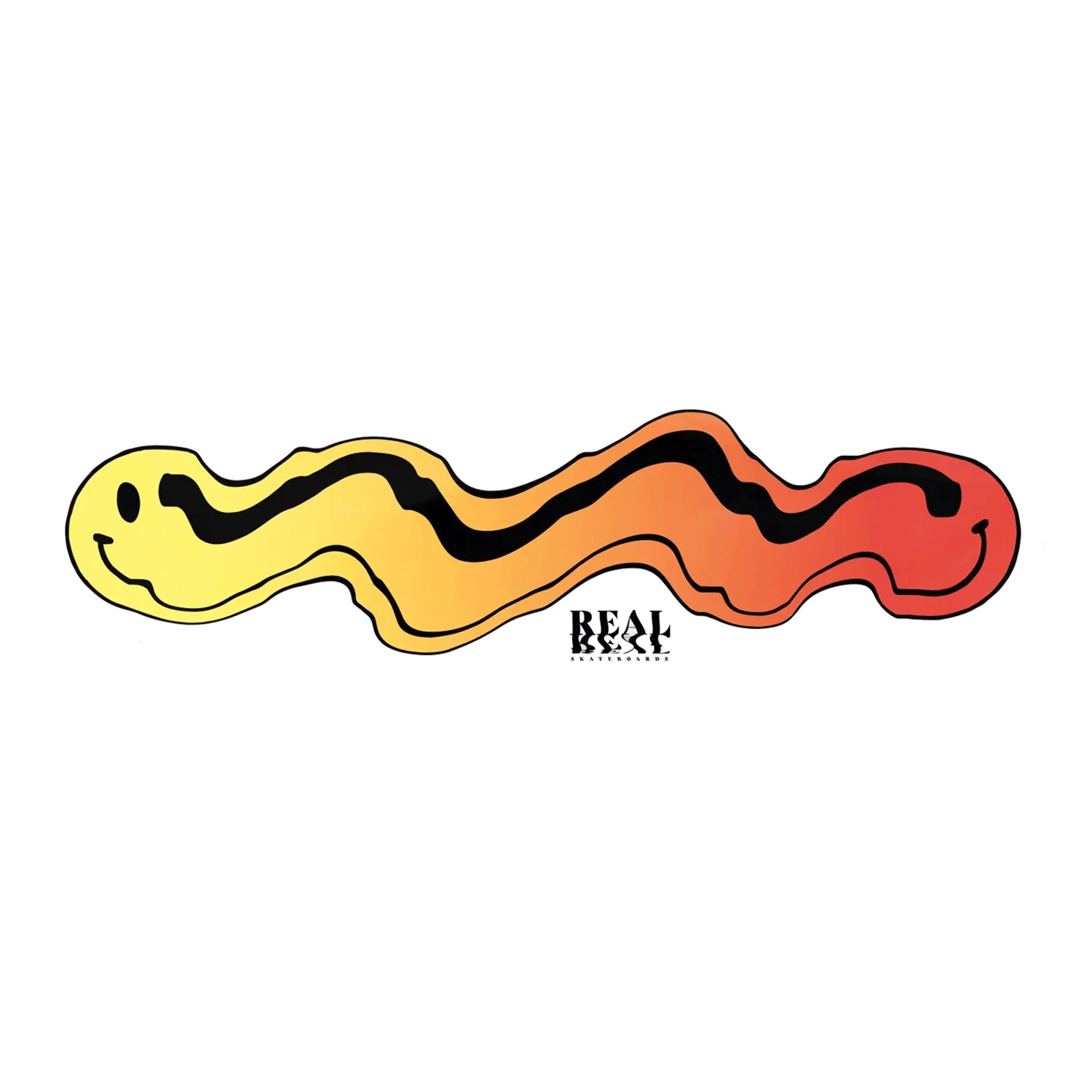 Real Skateboard Sticker Bryce Wong Guest Artist White/Yellow/Orange 1.5" x 5" 5-Pack - Image 2