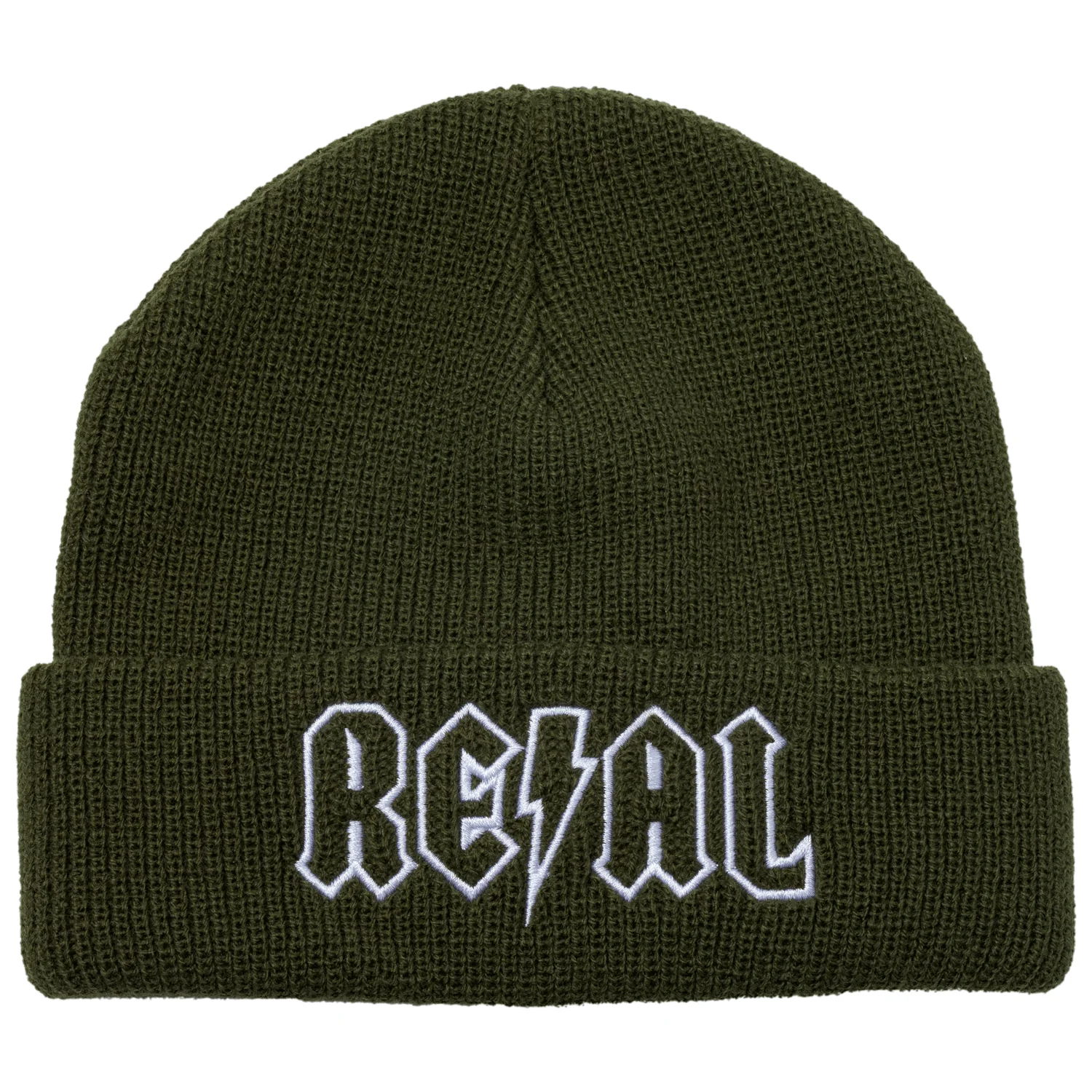 Real Skateboards Beanie Deeds Embroidered Cuff Olive