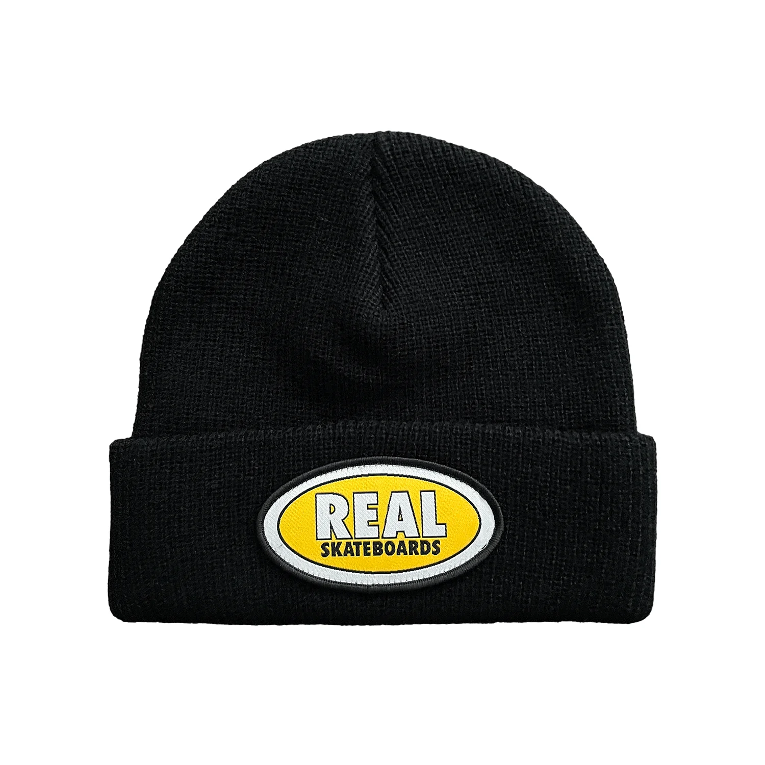 Real Skateboards Beanie Oval Cuff Black/Yellow