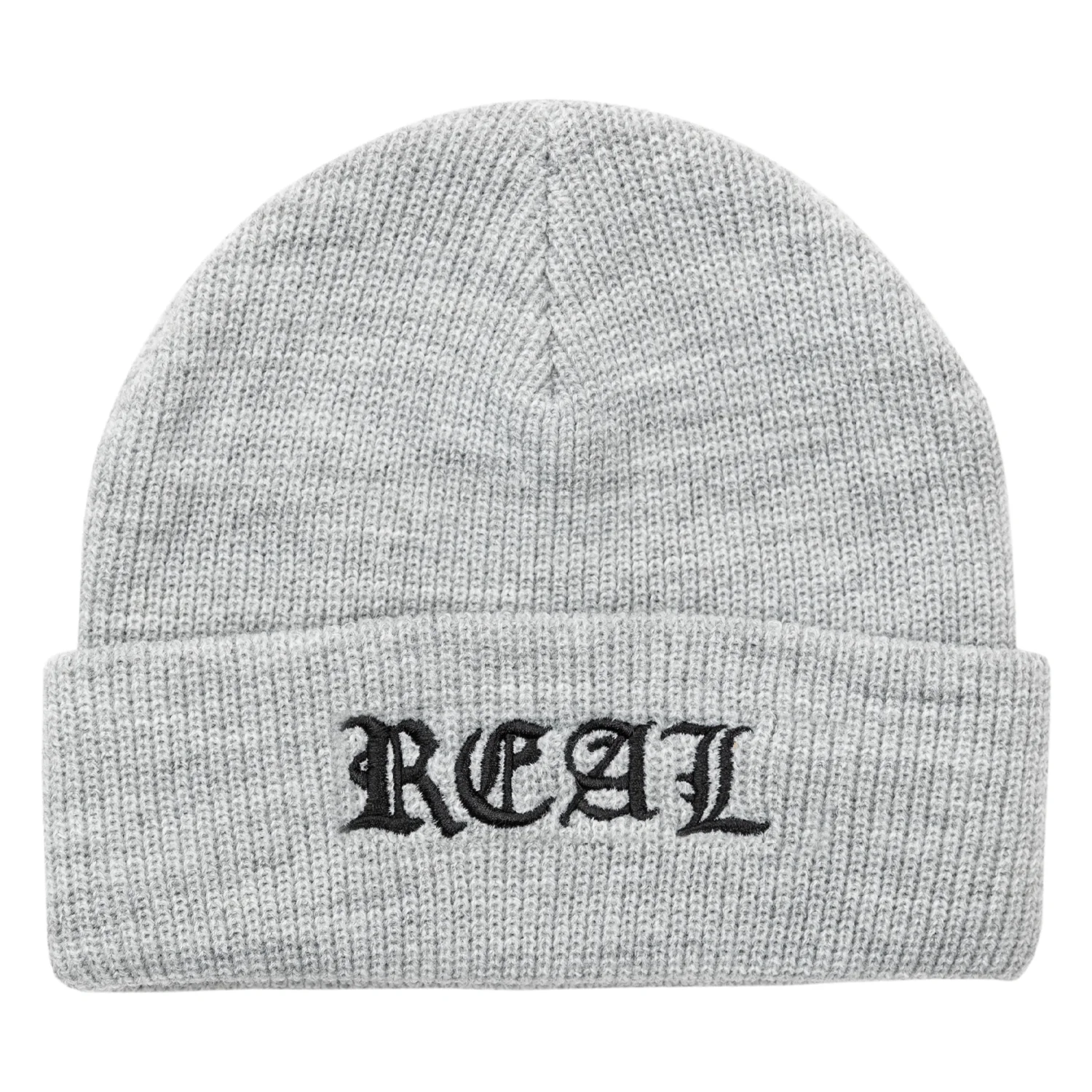 Real Skateboards Beanie Script Cuff Heather Grey/Black