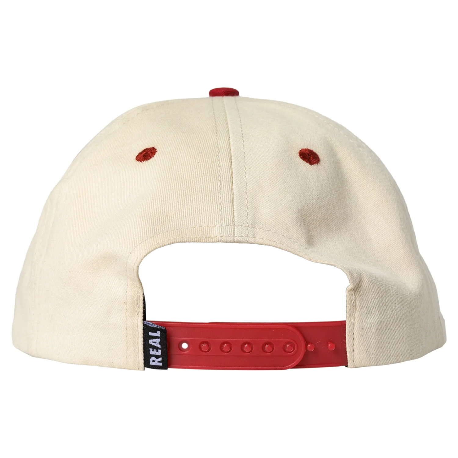 Real Skateboards Hat Pier 7 Snapback Natural/Maroon - Image 2