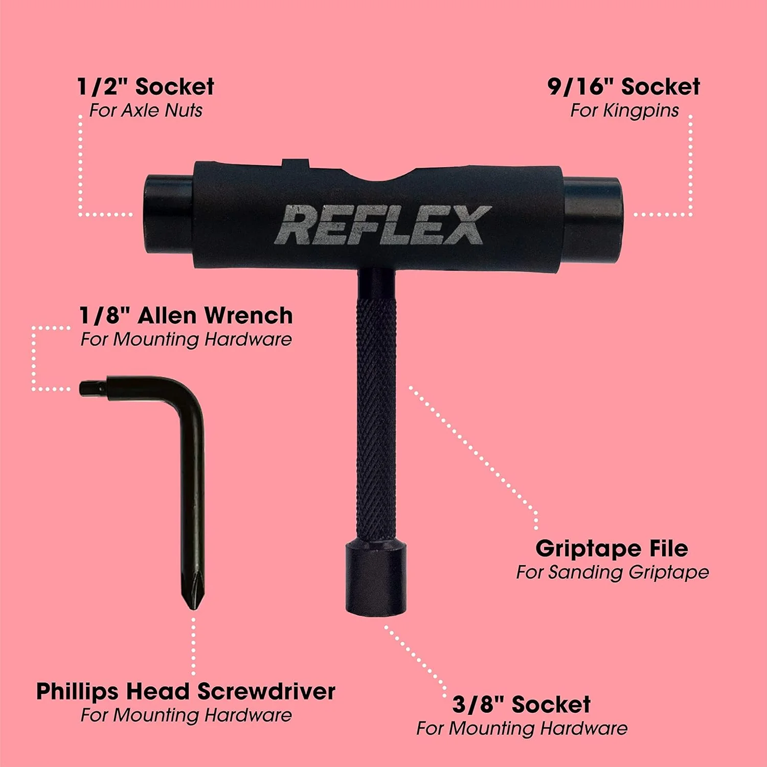 Reflex Triflex Skateboard Tool Red - Image 4