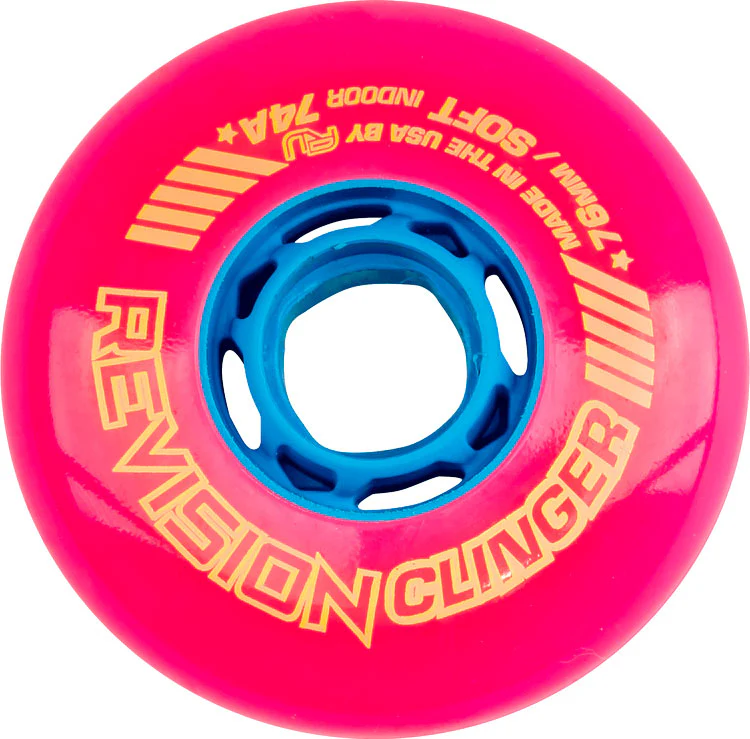 Revision Roller Hockey Wheels Indoor 76mm Clinger 74A Pink 8-Pack - Image 2