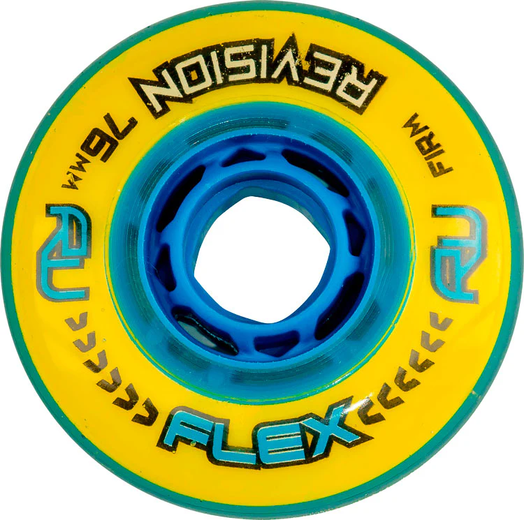 Revision Roller Hockey Wheels Indoor 76mm Flex Firm Yellow Single Wheel