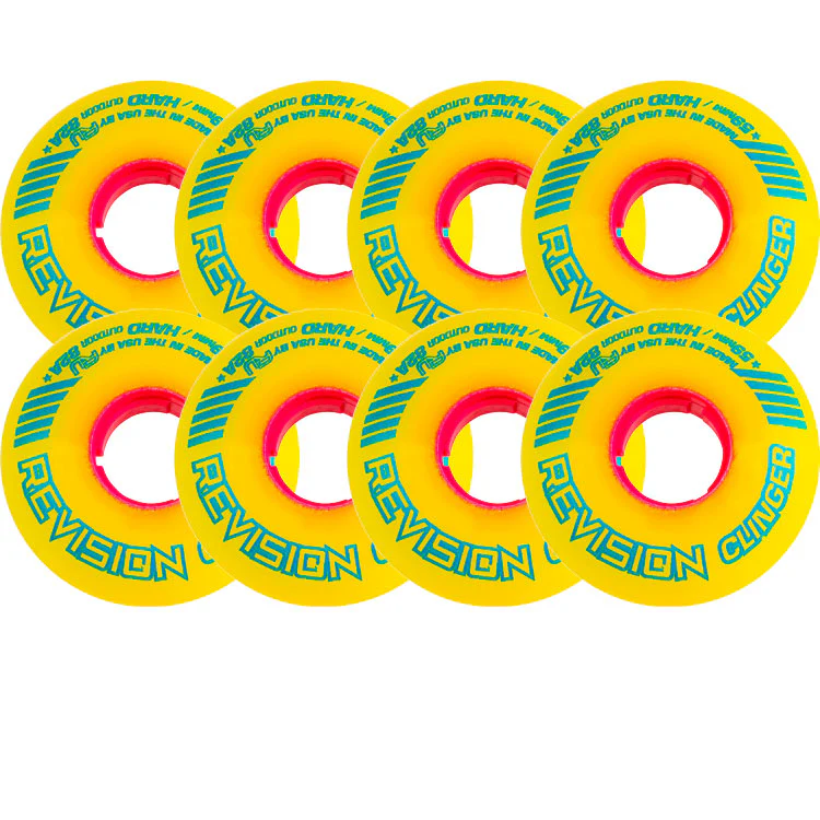 Revision Roller Hockey Wheels Outdoor 59mm Clinger 82A Yellow 8-Pack