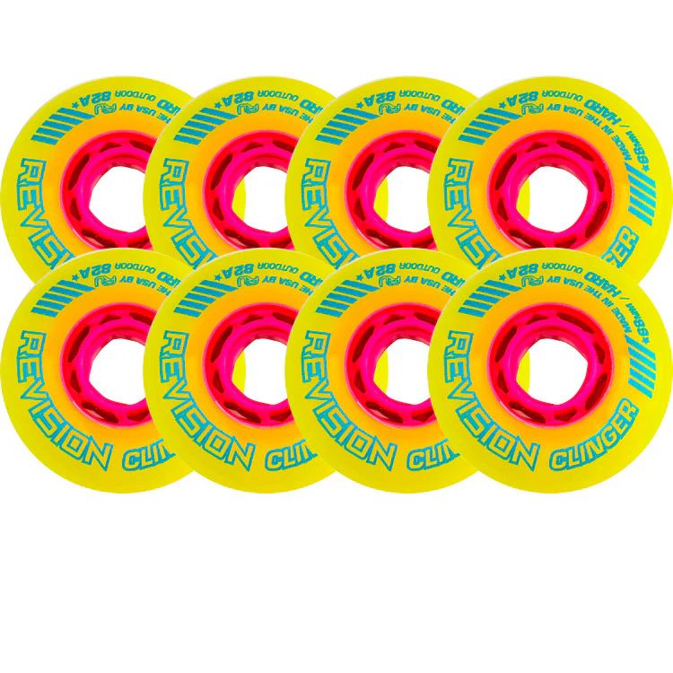 Revision Roller Hockey Wheels Outdoor 68mm Clinger 82A Yellow 8-Pack