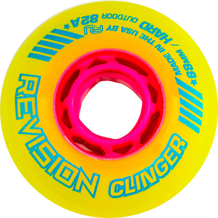 Revision Roller Hockey Wheels Outdoor 68mm Clinger 82A Yellow Single Wheel