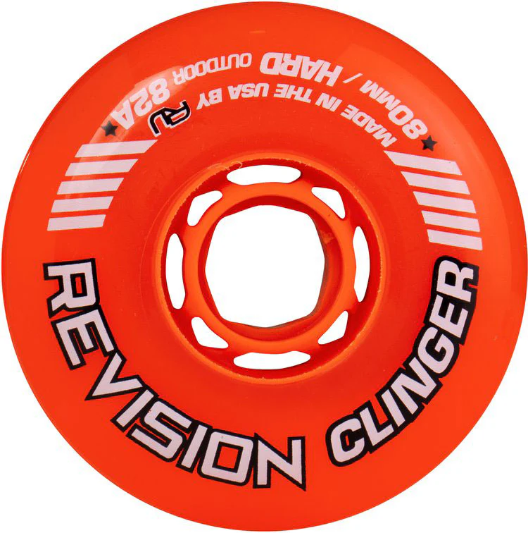 Revision Roller Hockey Wheels Outdoor 76/80 HiLo Clinger 82A Orange 8-Pack - Image 2