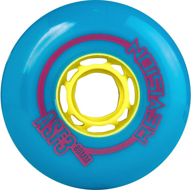 Revision Roller Hockey Wheels Outdoor 80mm Asphalt 90A Blue 4-Pack - Image 2