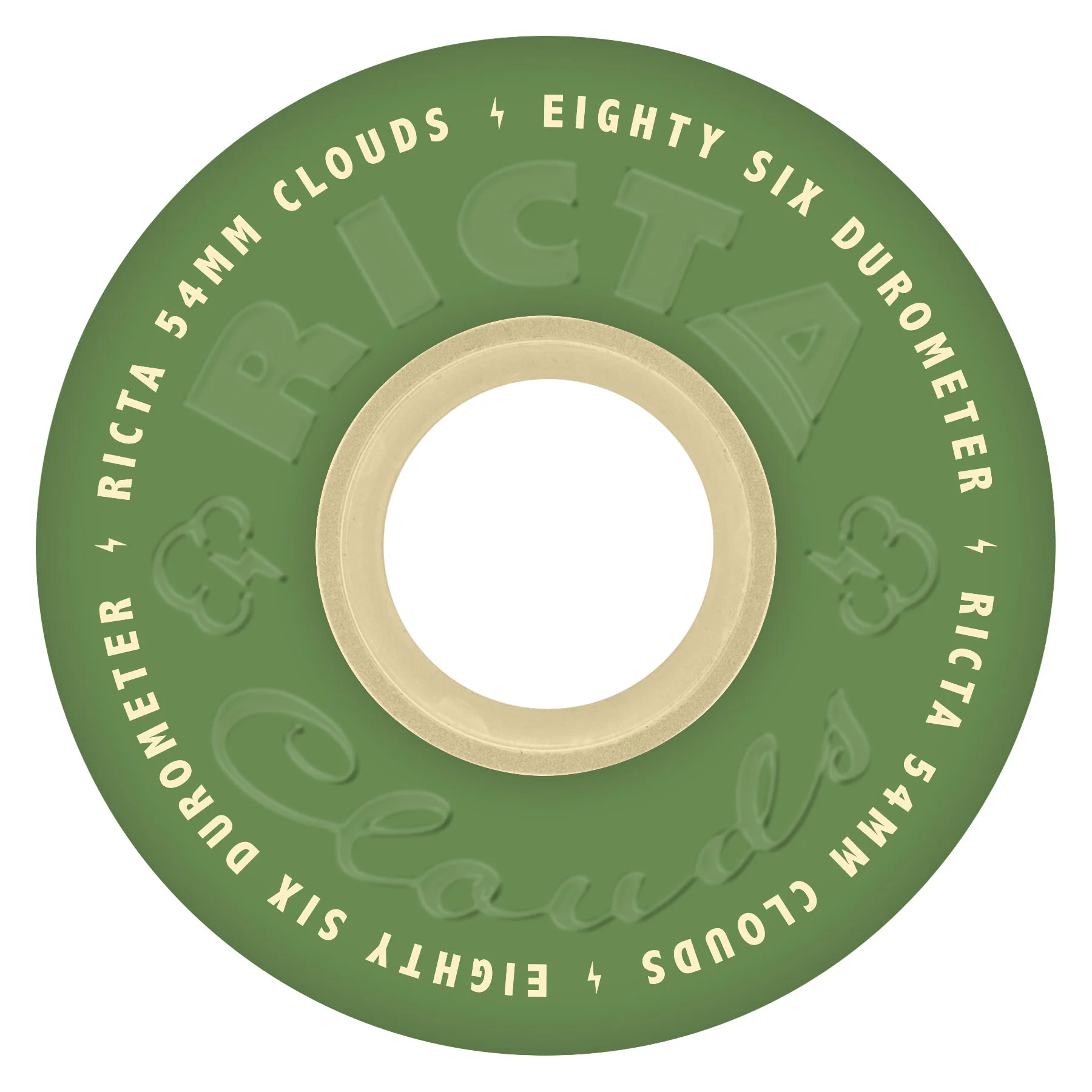 Ricta Skateboard Wheels 54mm Clouds 86A Green - Image 2